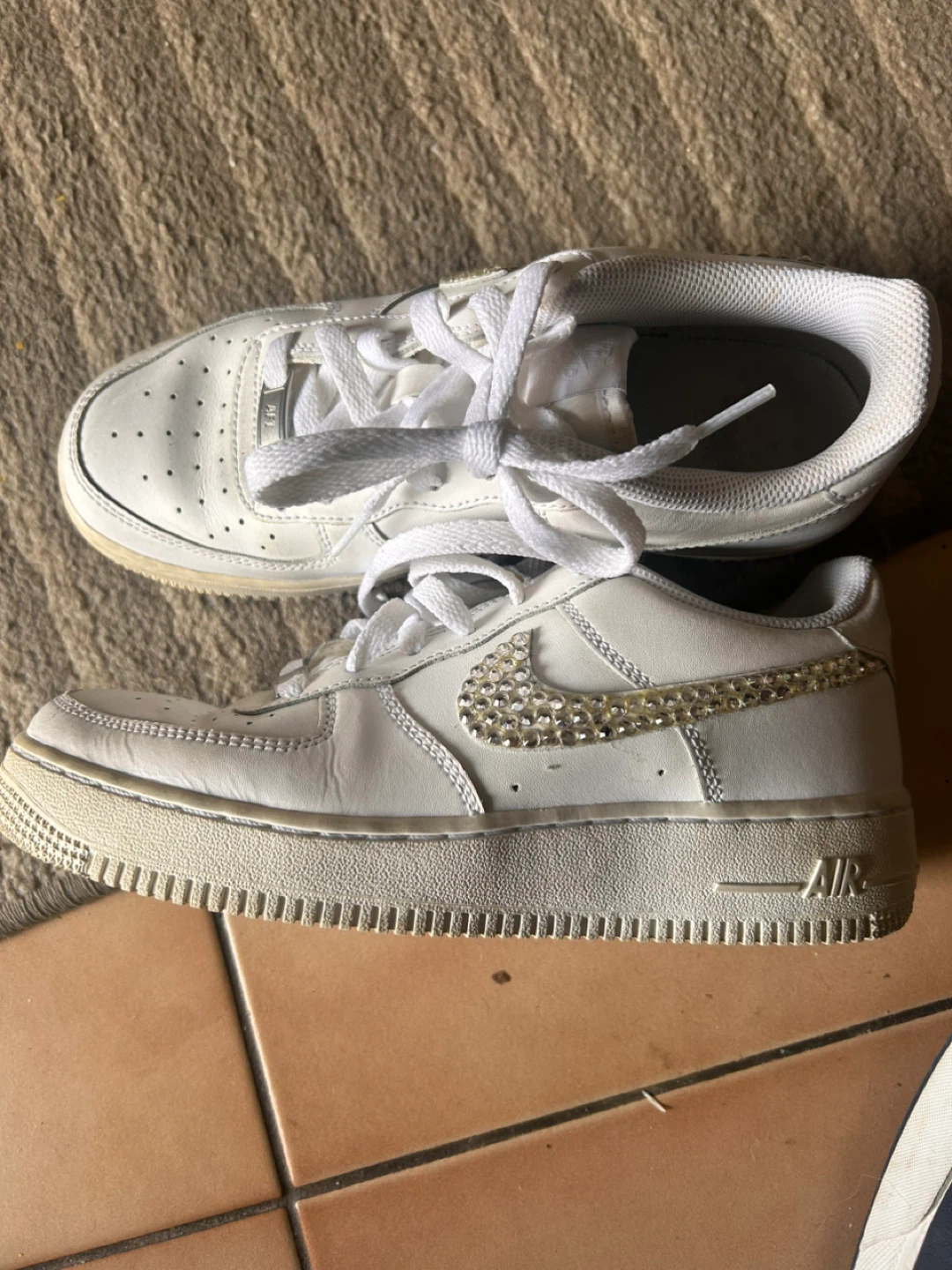 Nike Air Force 1 Sneakers with Rhinestone Swoosh - photo 3