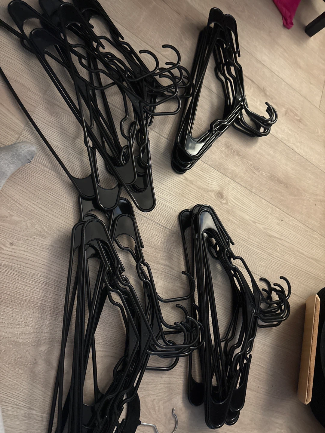 40 Black Plastic Hangers