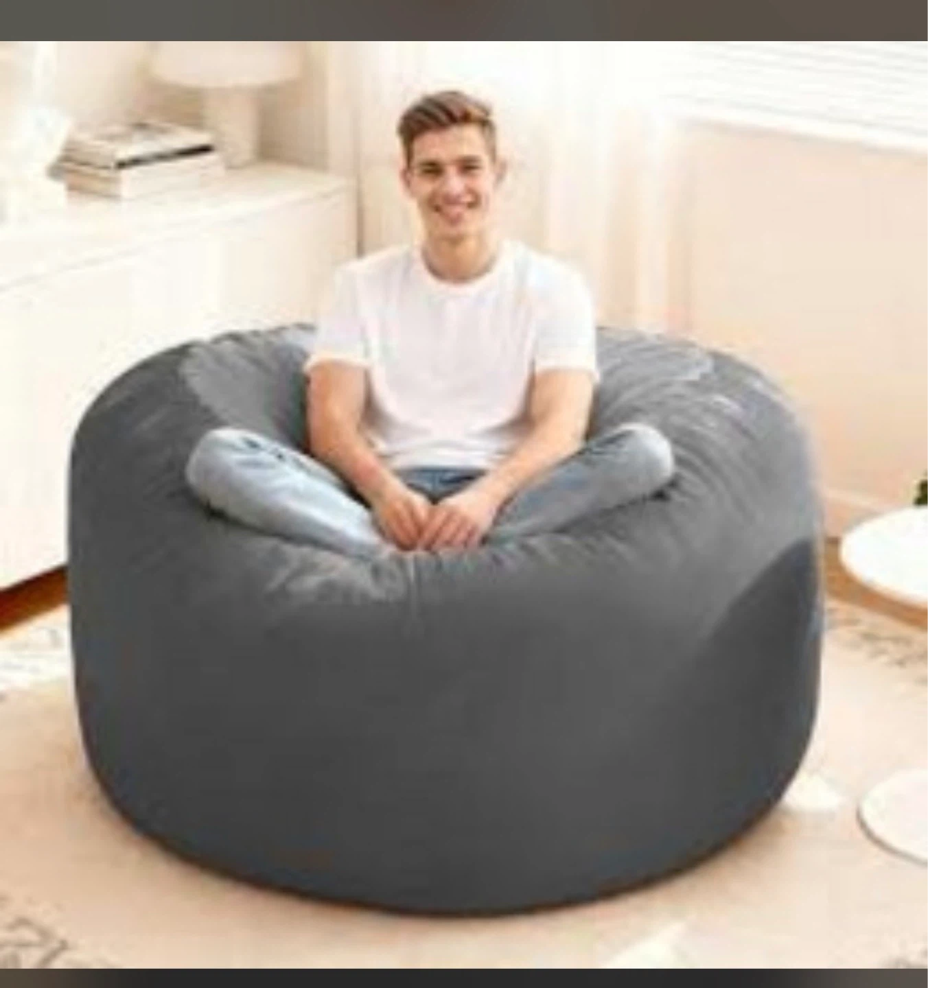 Large black Bean Bag Chair