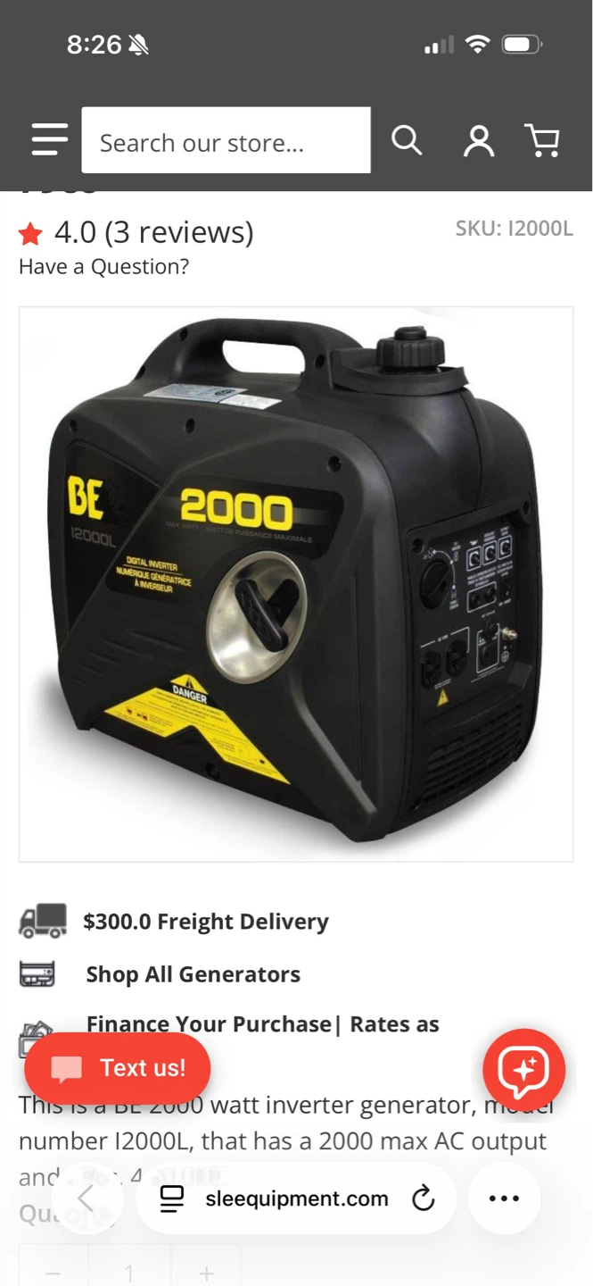 EUC BE brand Gas Generator - photo 3