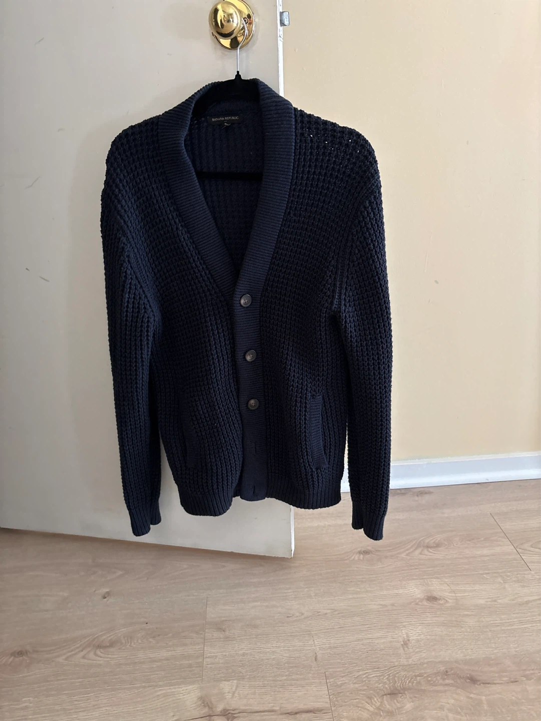 Banana Republic Men's Navy Shawl Collar Cardigan Sweater