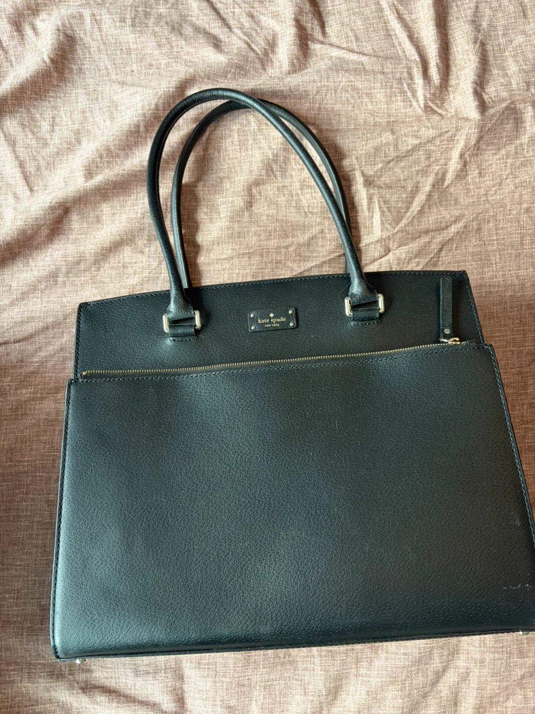 Kate Spade Huge Black Leather Tote Bag