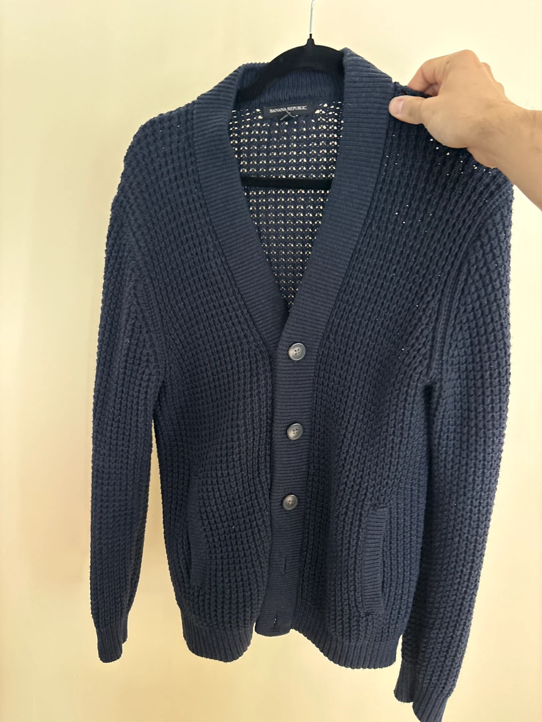 Banana Republic Men's Navy Shawl Collar Cardigan Sweater - photo 2