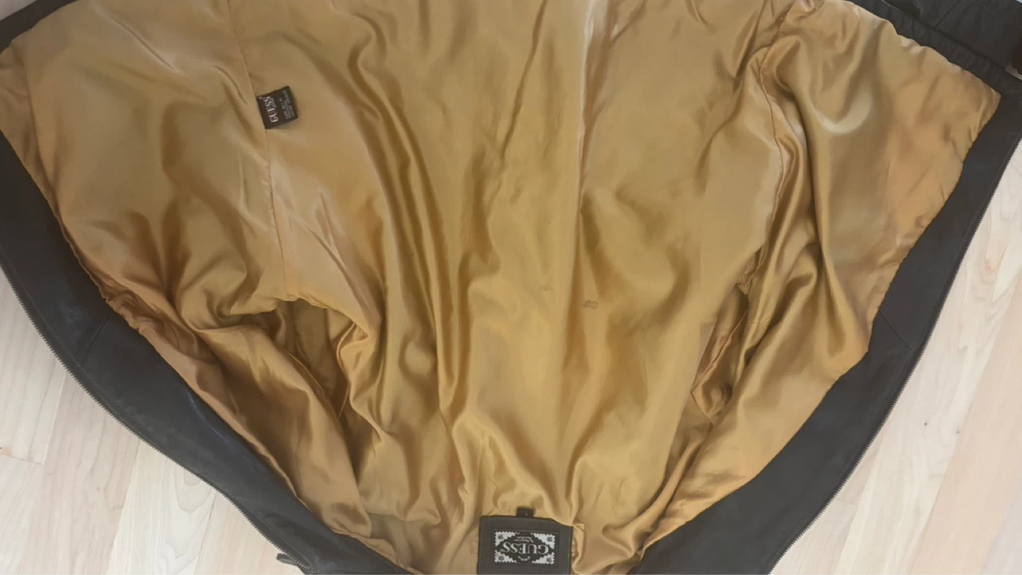 Guess Black Leather Jacket Size L - photo 3