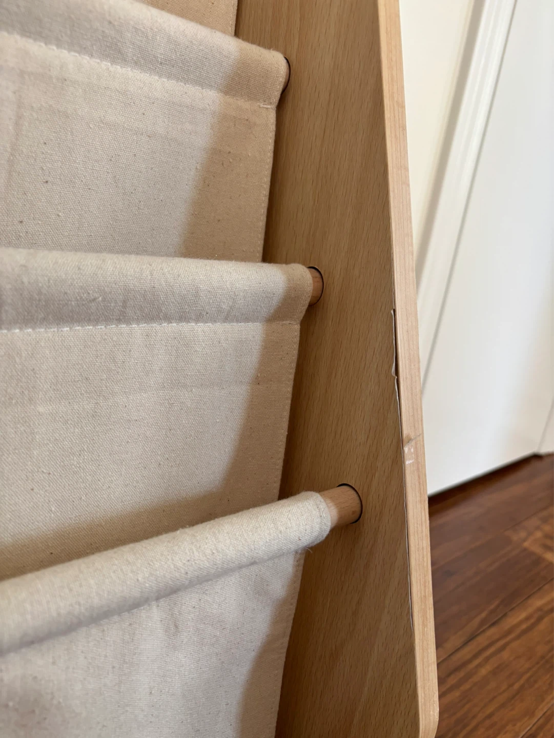 Kids Wooden Bookshelf with Canvas Pockets - photo 2
