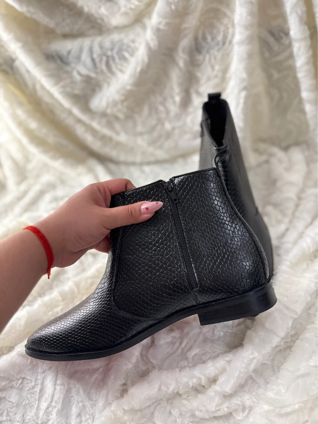 Black Faux Snake Skin Chelsea Boots 42,43,44 ( 8,9,10 US) - photo 2