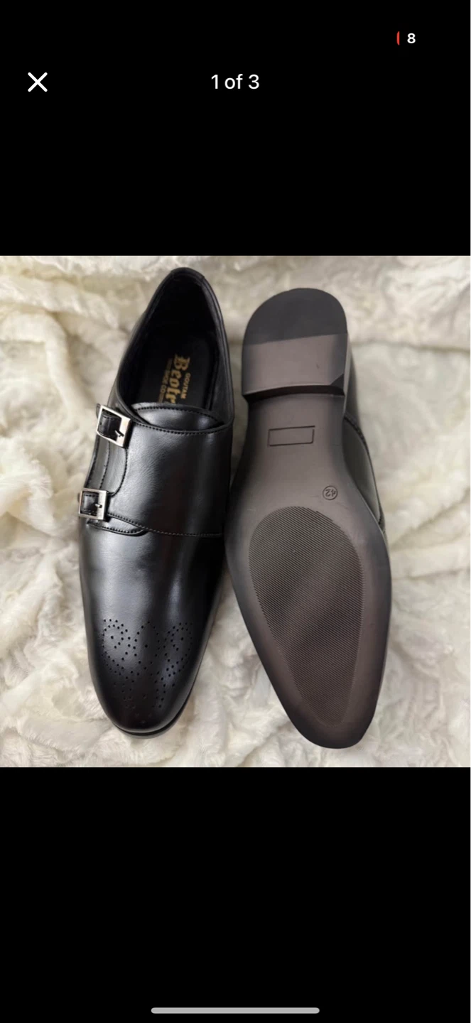Brand new Black Monk Strap Shoes  43 ( 9,9.5 US) - photo 2