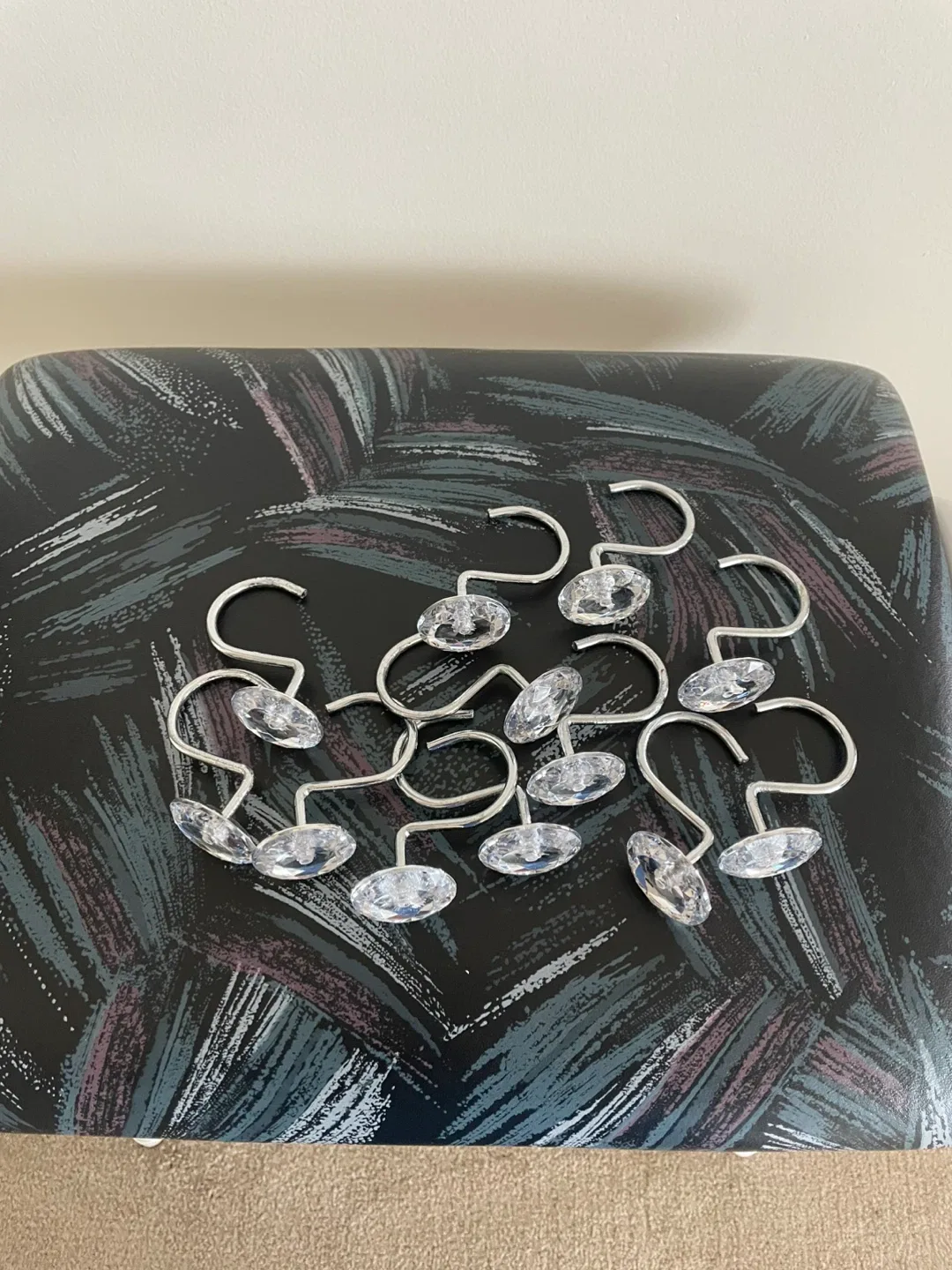 12-Piece Crystal Shower Curtain Hooks