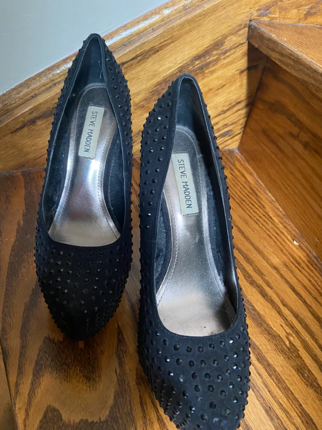 Steve Madden Black Embellished Heels