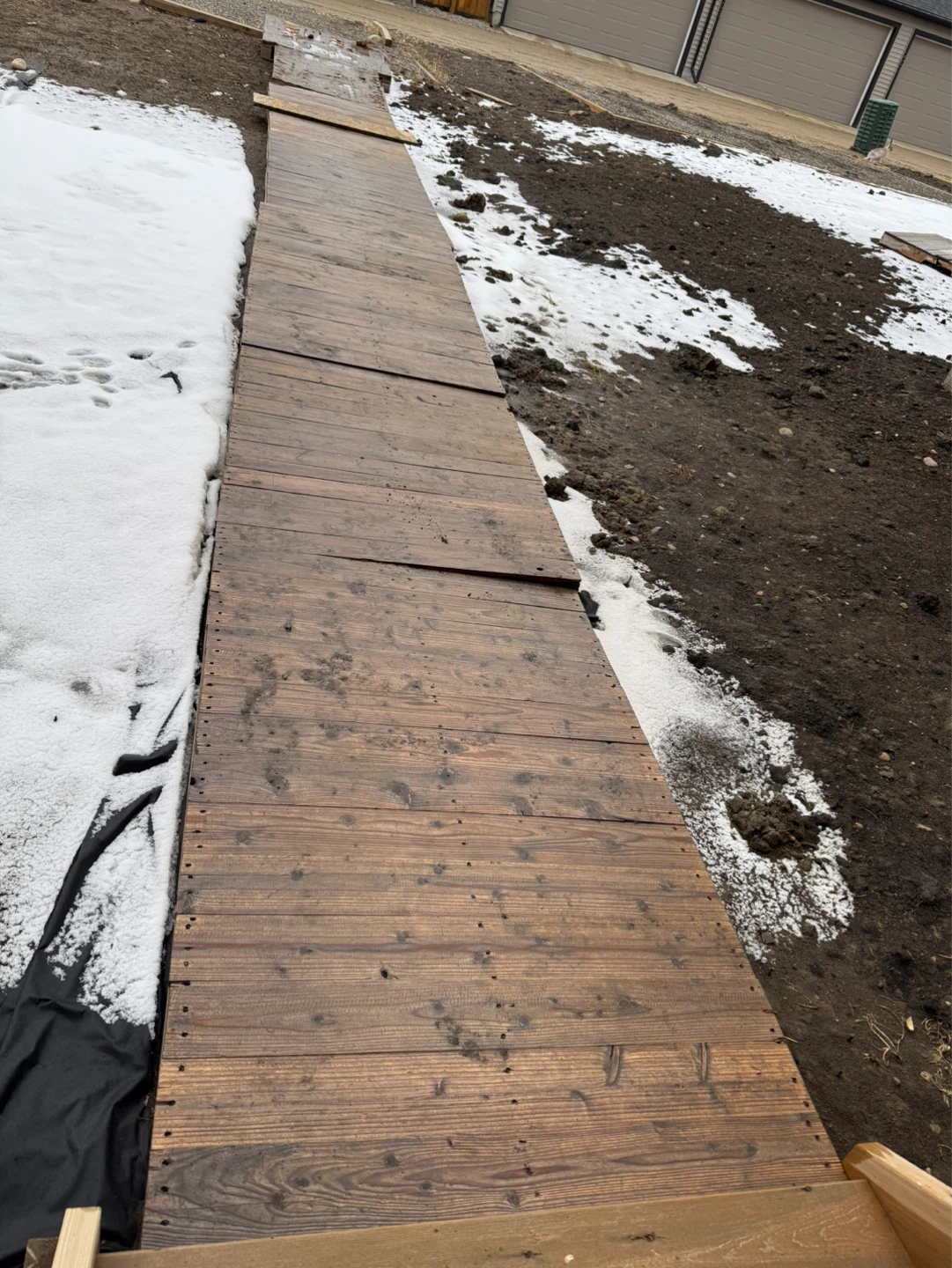 Wooden walkway planks
