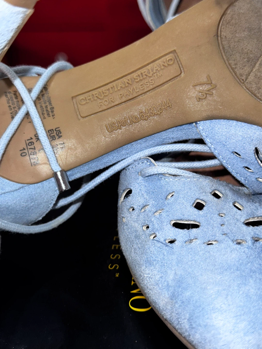 Christian Siriano Light Blue Suede Heels 7.5 - photo 3