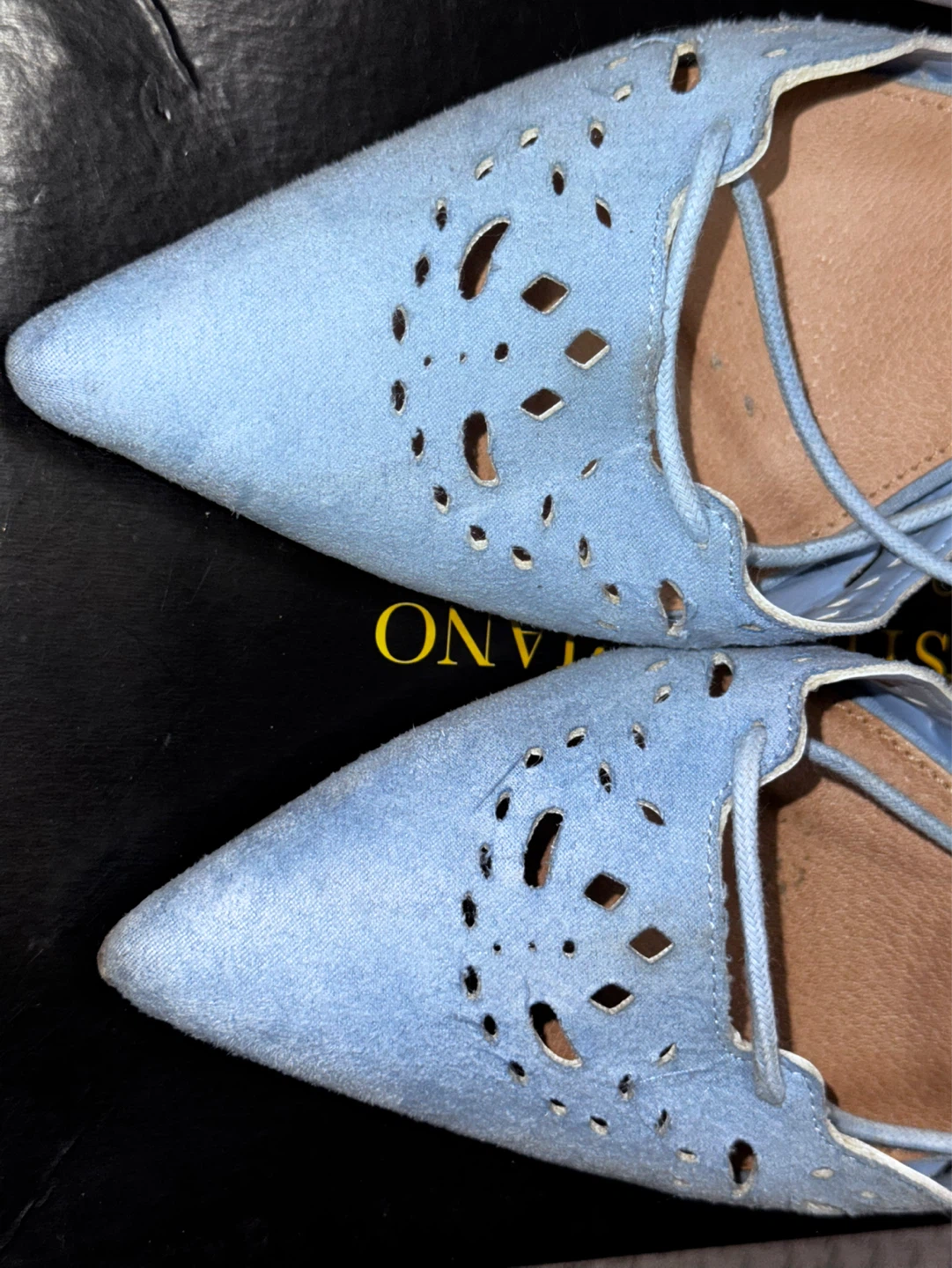 Christian Siriano Light Blue Suede Heels 7.5 - photo 4