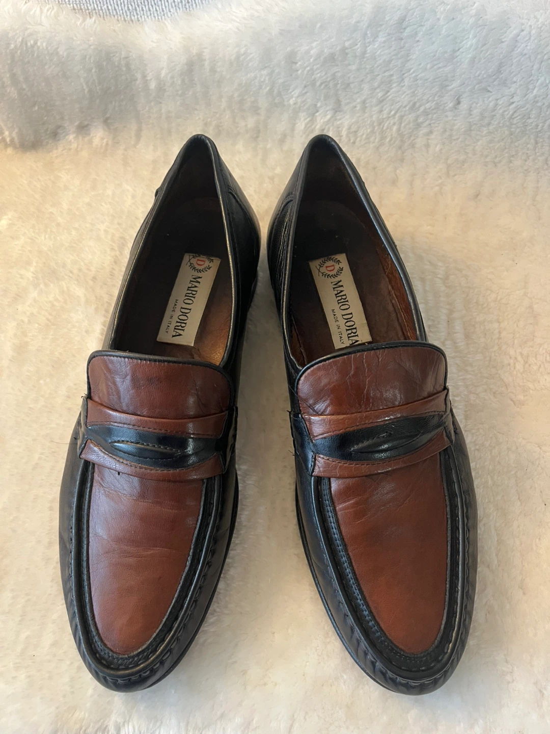 Mario Doria Loafers Two-Tone Leather Size 11