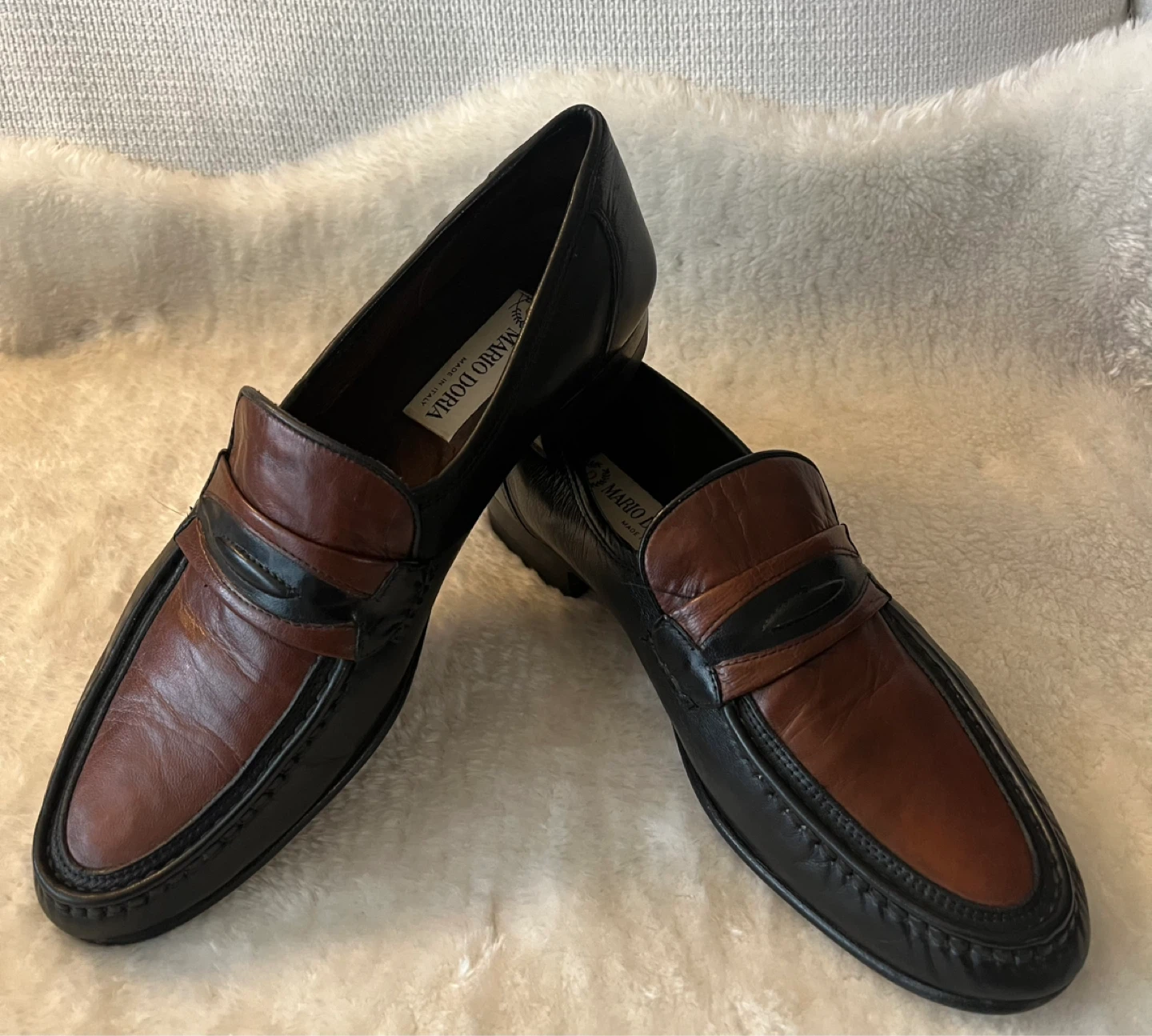 Mario Doria Loafers Two-Tone Leather Size 11 - photo 4