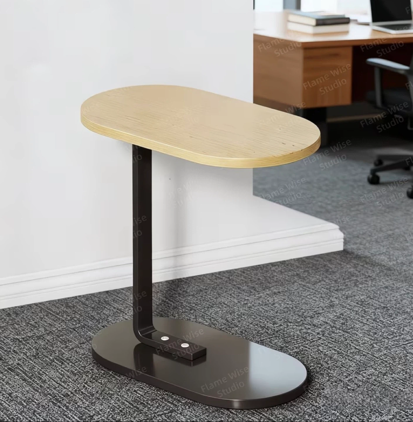 C-Shaped Side Table with Wooden Top (BRAND NEW IN BOX) - photo 3
