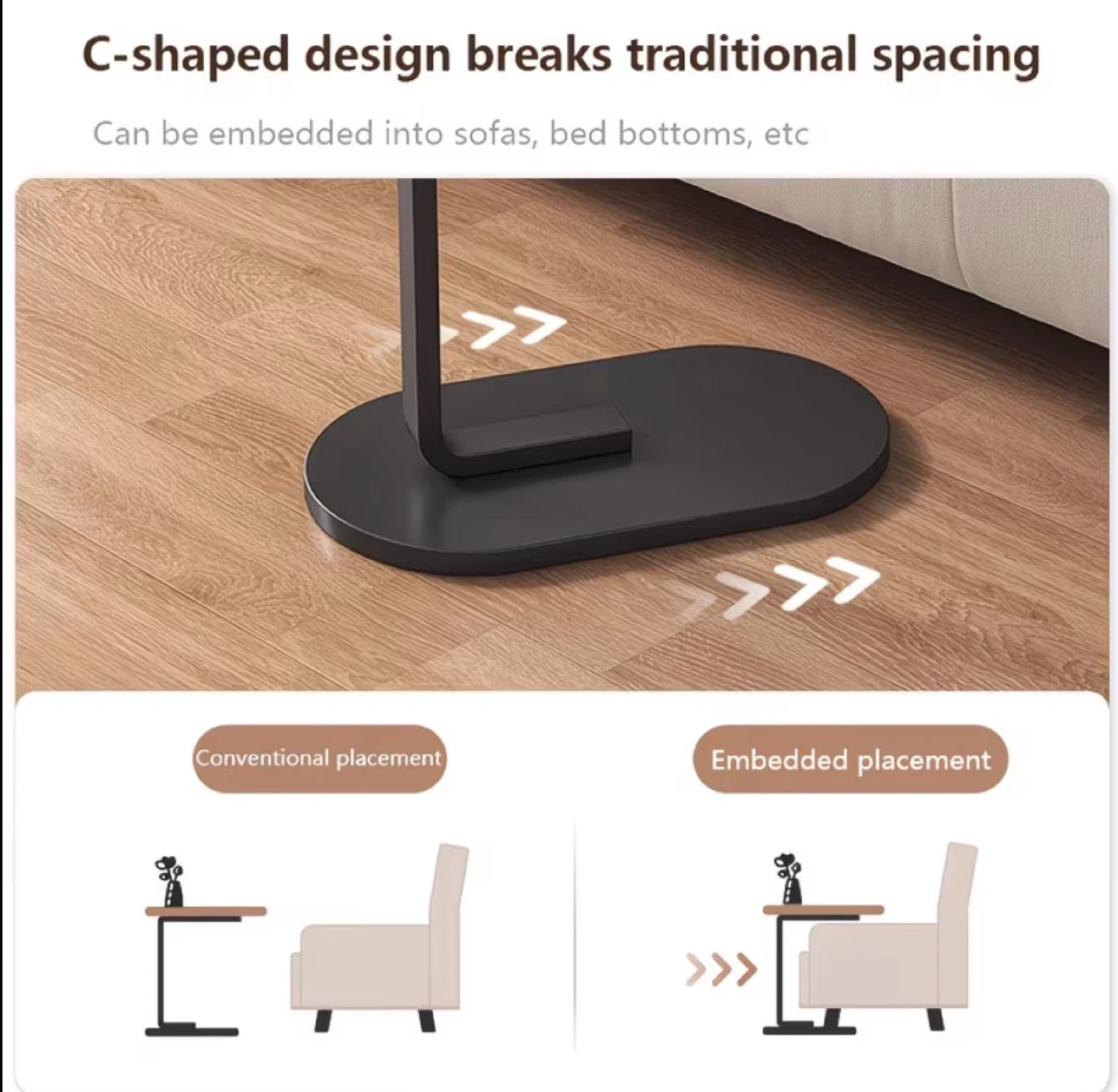C-Shaped Side Table with Wooden Top (BRAND NEW IN BOX) - photo 4