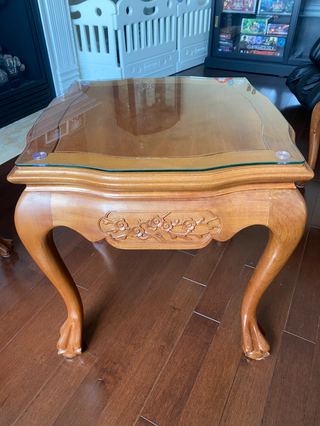 Carving Wooden Corner Chairs with table - photo 2