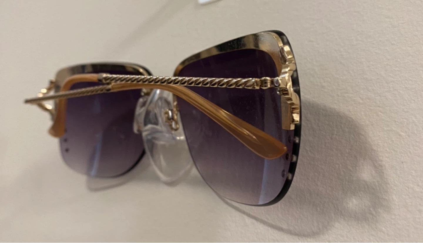 Rimless Sunglasses Gold Tone Accents - photo 3