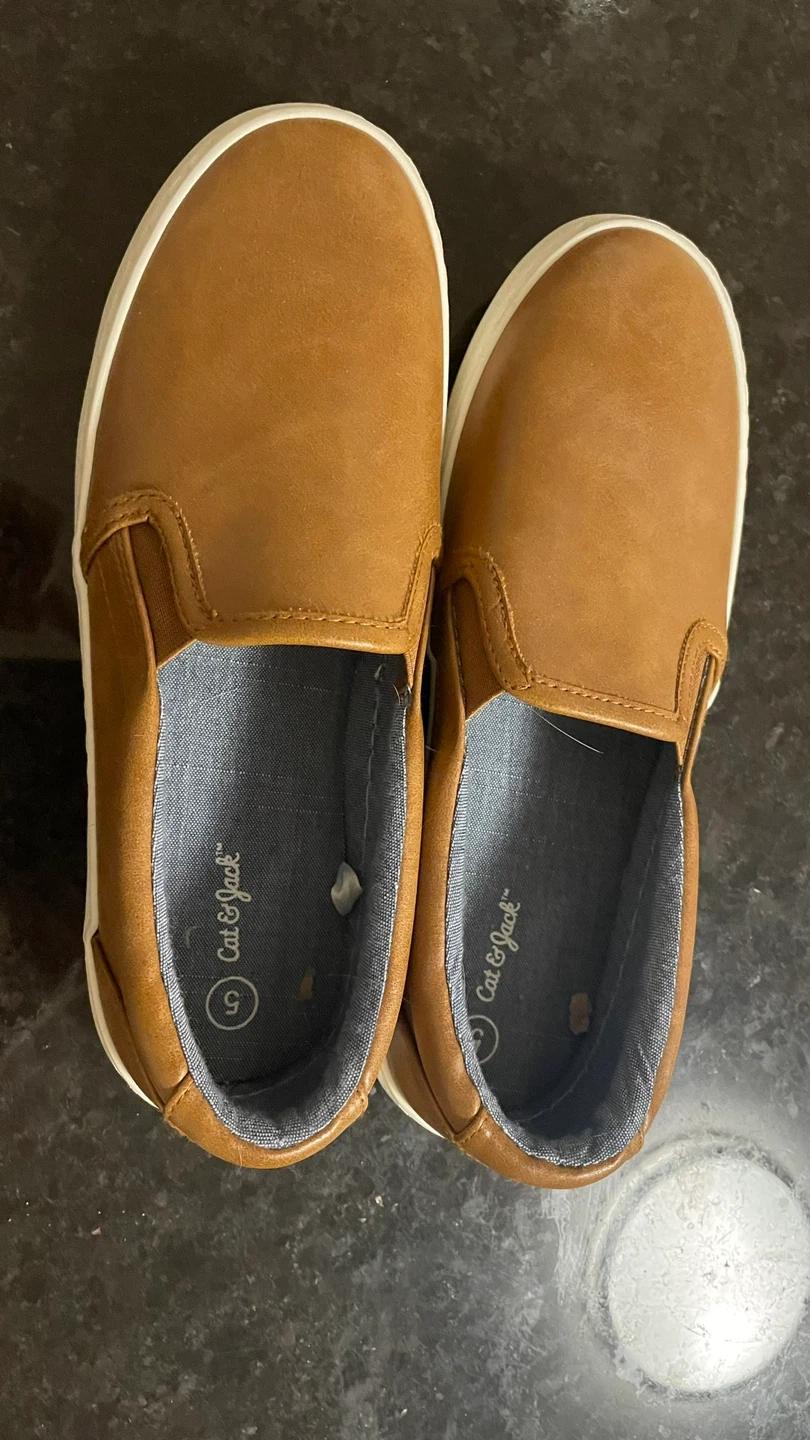 Brown slip on shoes