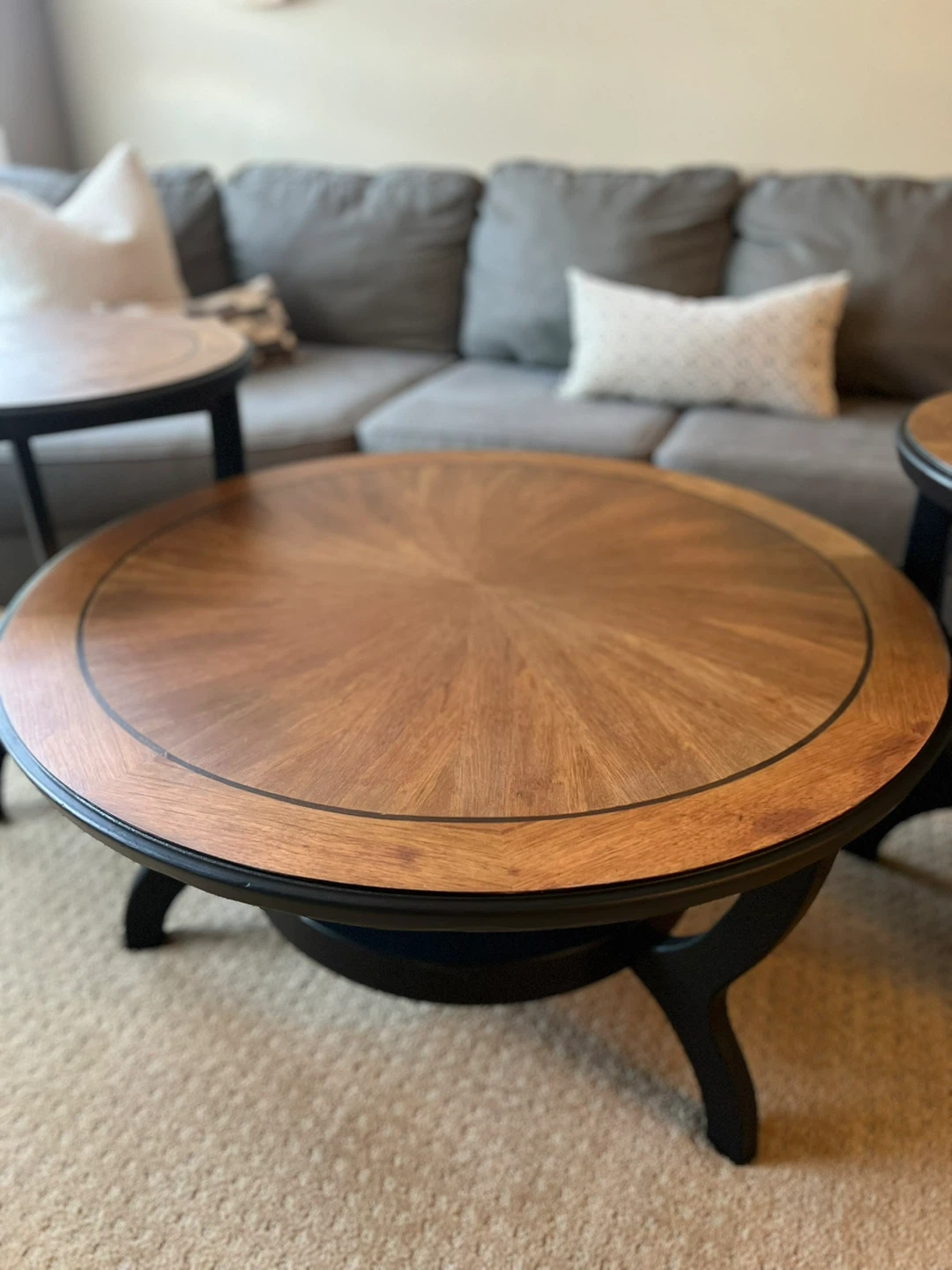 Modern 3-Piece Coffee & End Table Set – Solid Wood Tops - photo 3