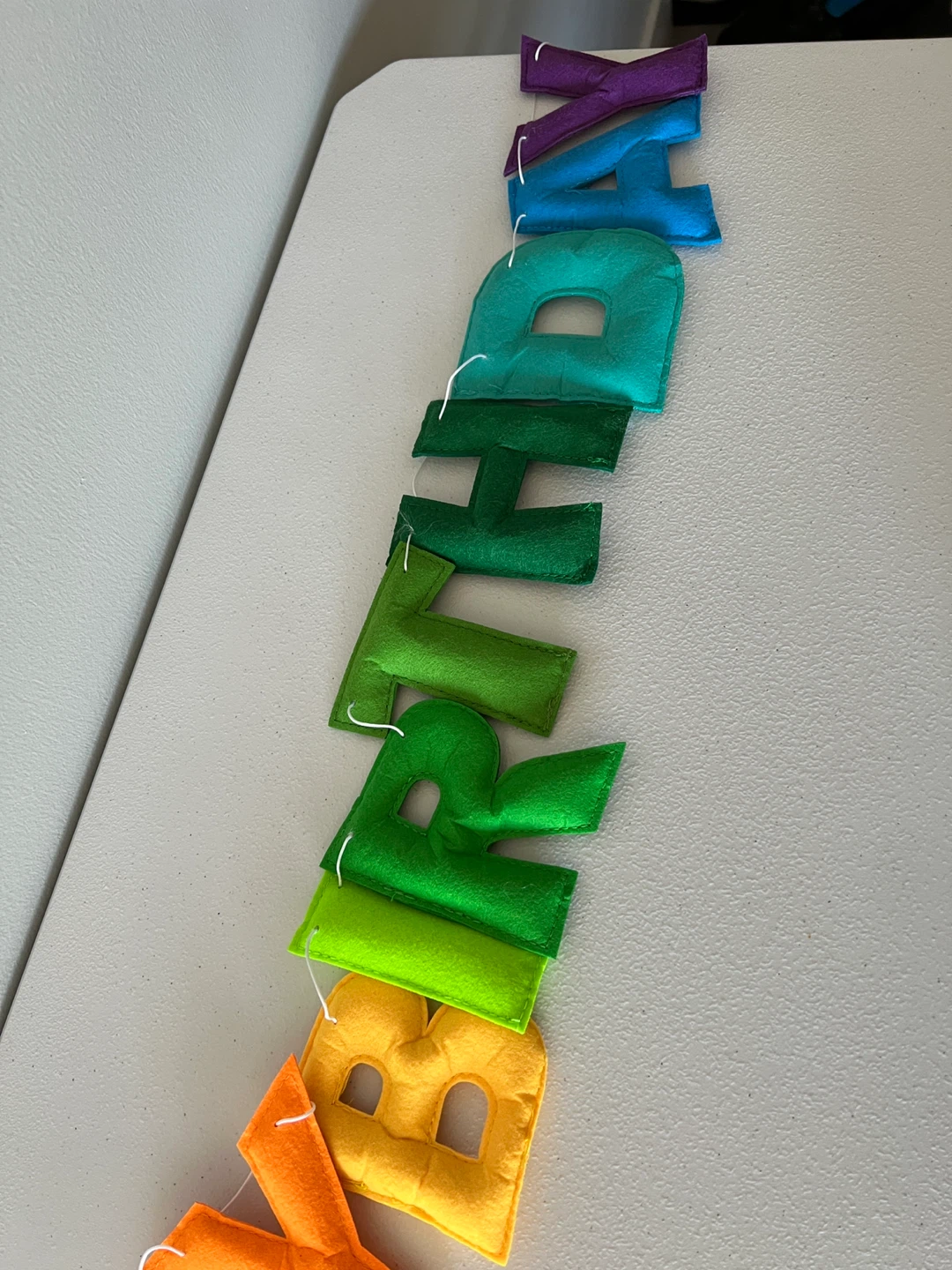 Rainbow Felt "Happy Birthday" Banner - photo 3