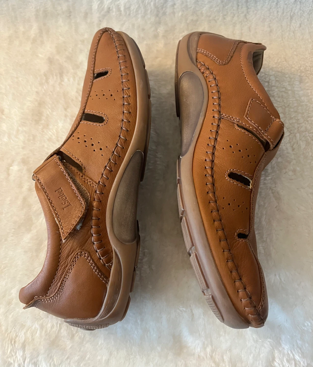 Josef Seibel Men's Brown Leather Sandals Size 10.5