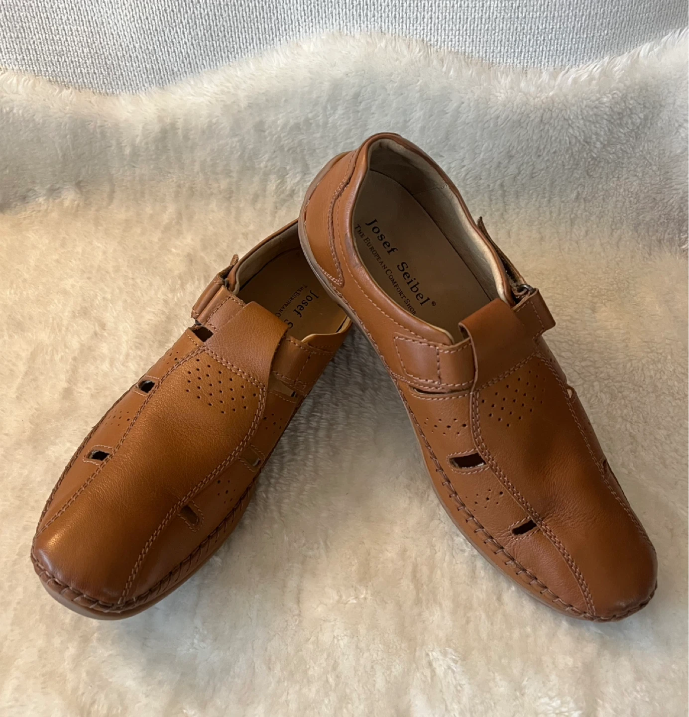 Josef Seibel Men's Brown Leather Sandals Size 10.5 - photo 5