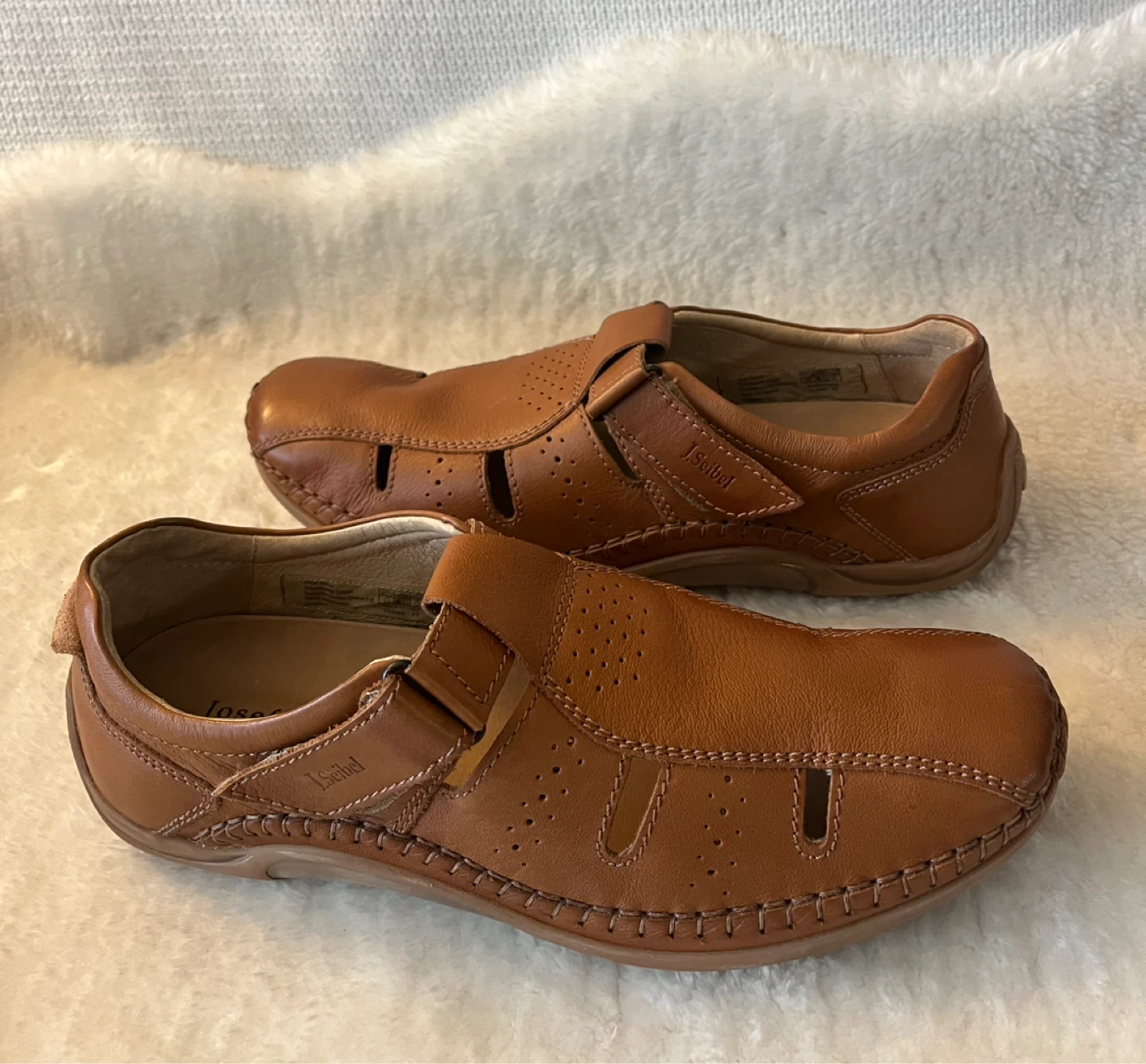 Josef Seibel Men's Brown Leather Sandals Size 10.5 - photo 2