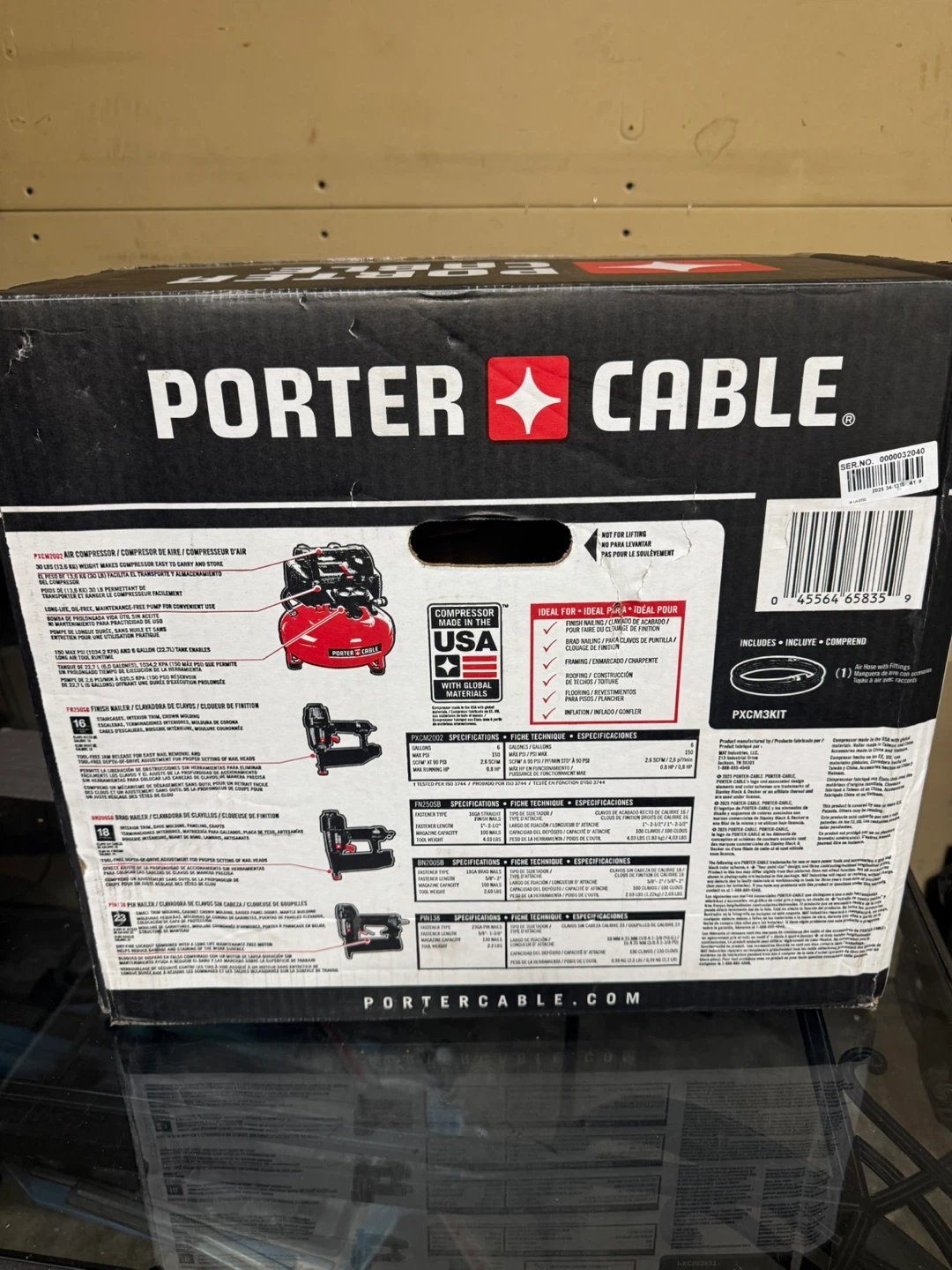 Porter Cable 6 Gallon Air Compressor Combo Kit with (3) Nailers - photo 2