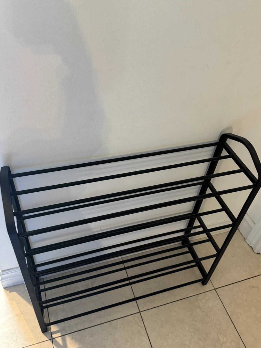 Black 4-Tier Metal Shoe Rack - photo 2