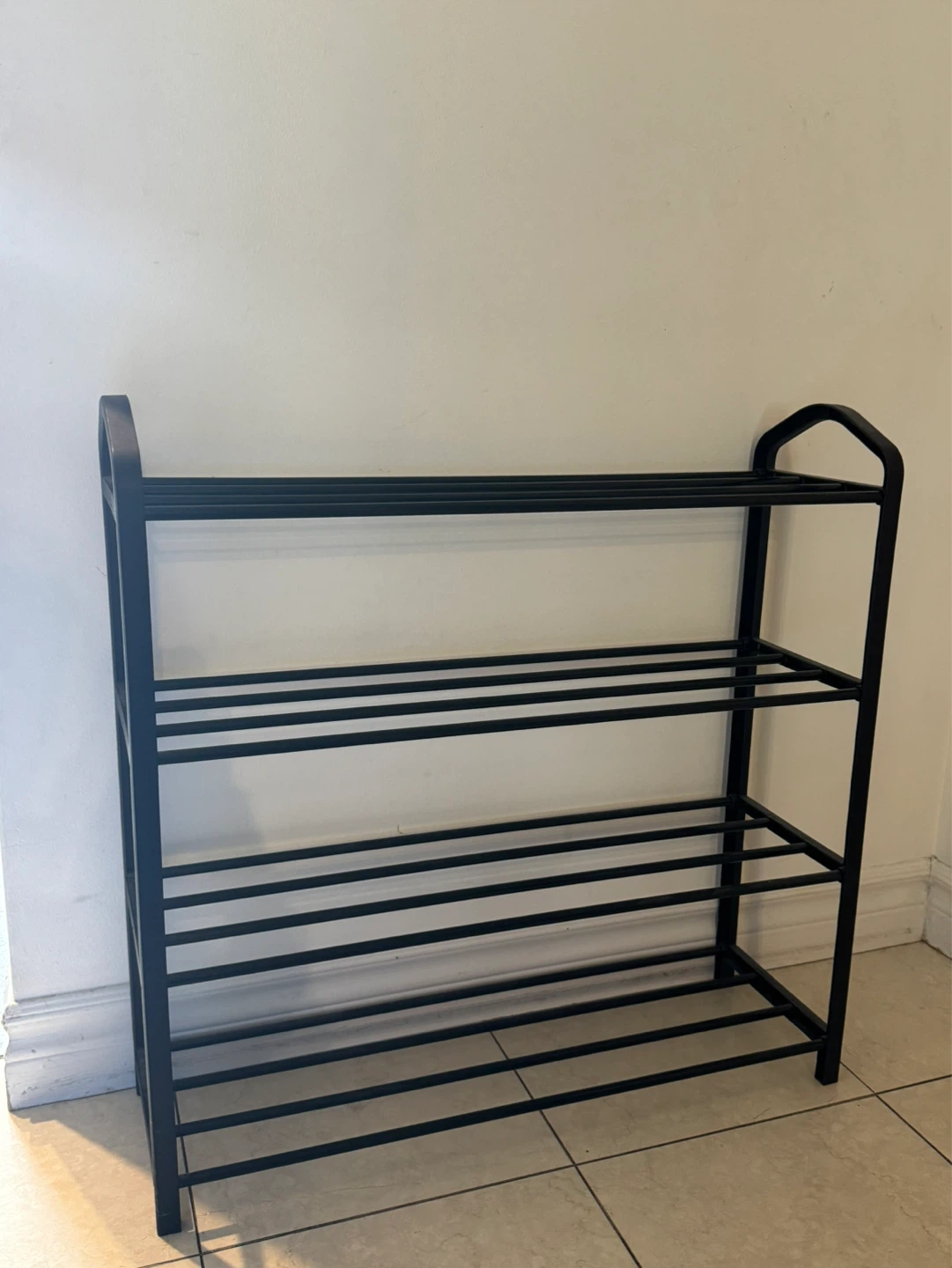 Black 4-Tier Metal Shoe Rack