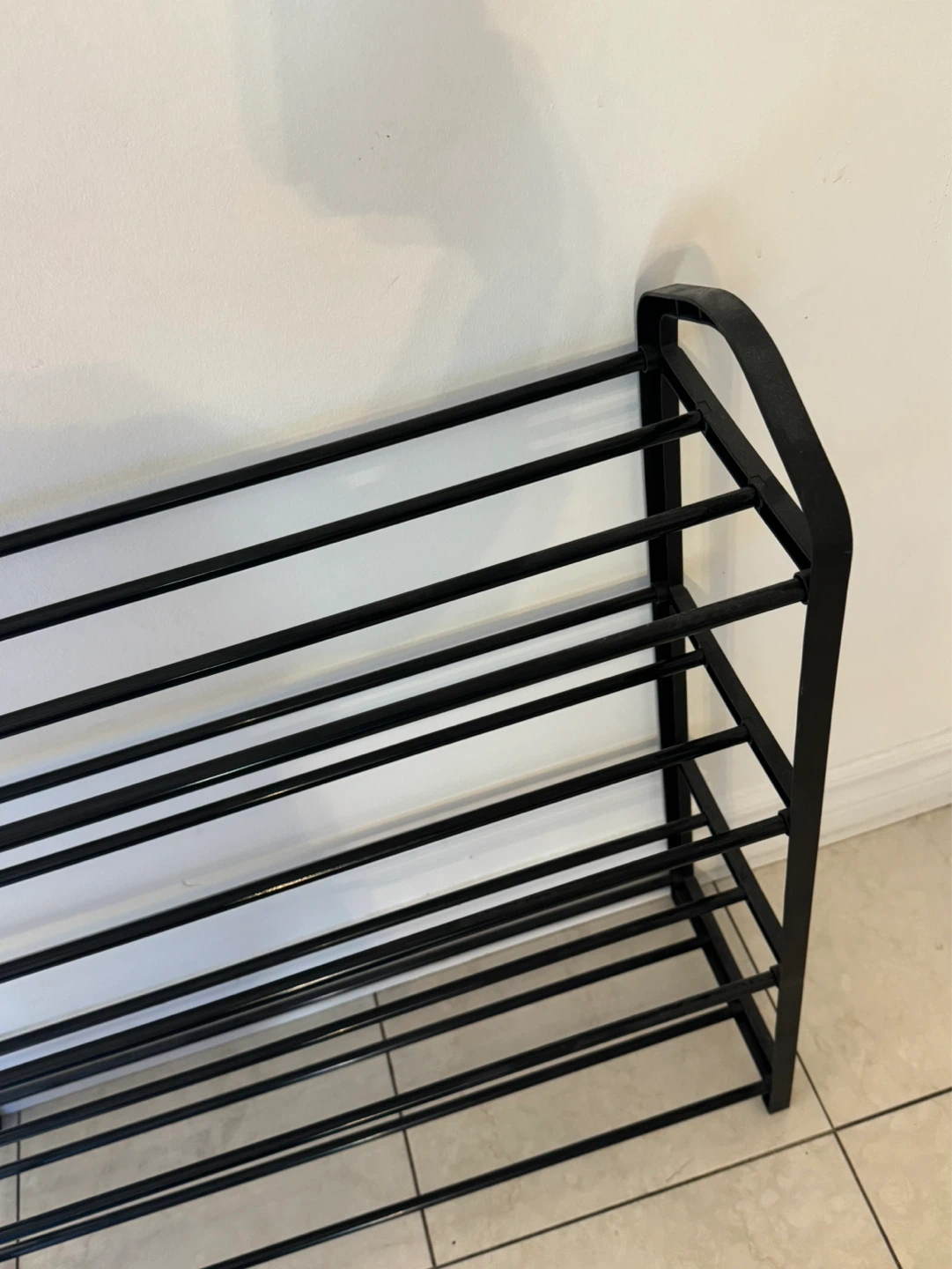 Black 4-Tier Metal Shoe Rack - photo 3