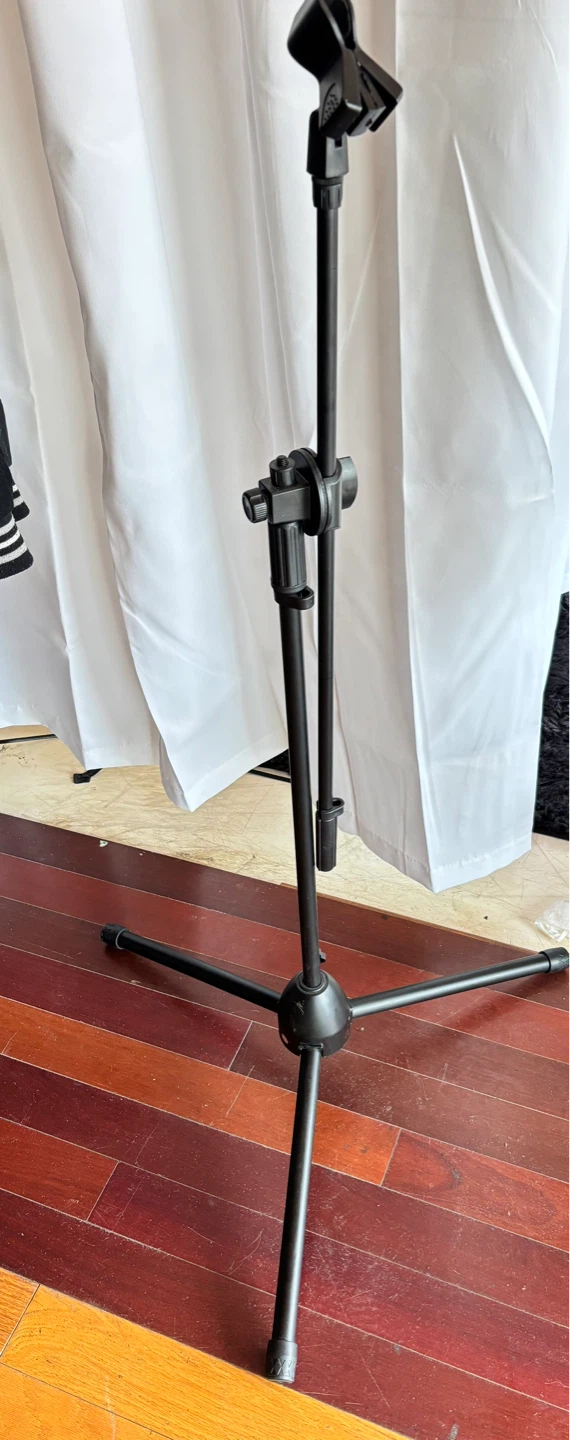 Black Portable Microphone Stand
