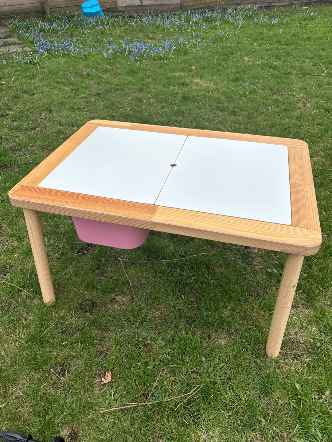 Kids Play Table with Pink and Yellow Storage Bins - photo 2