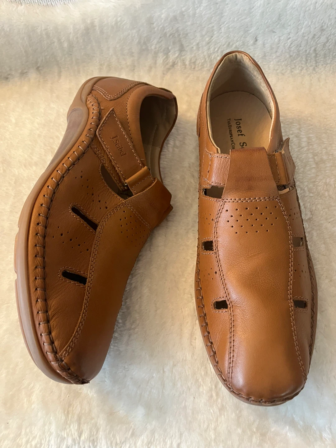 Josef Seibel Men's Brown Leather Sandals Size 11