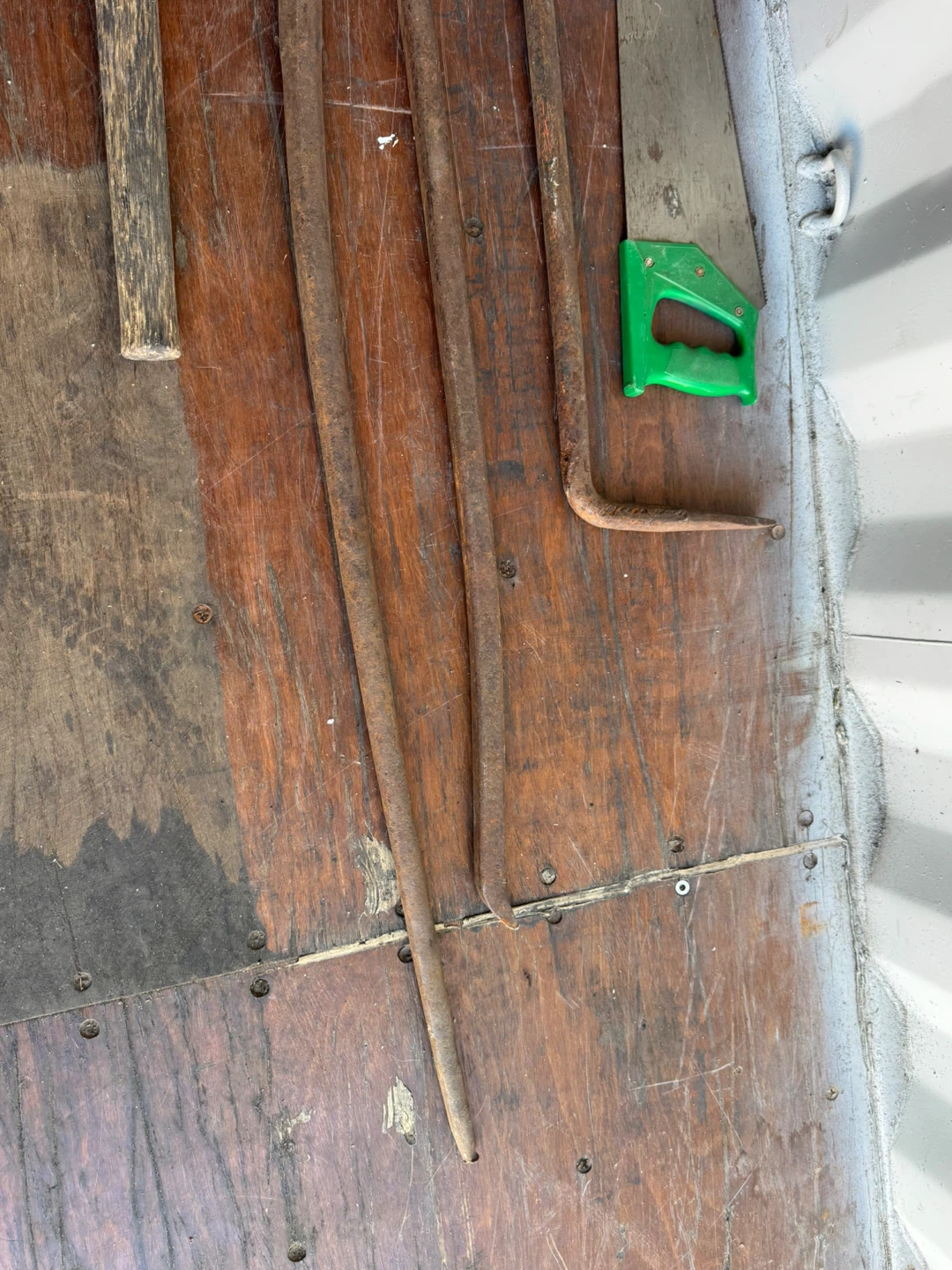 Assorted Hand Tools: Pickaxe, Saw, Pry Bars - photo 2
