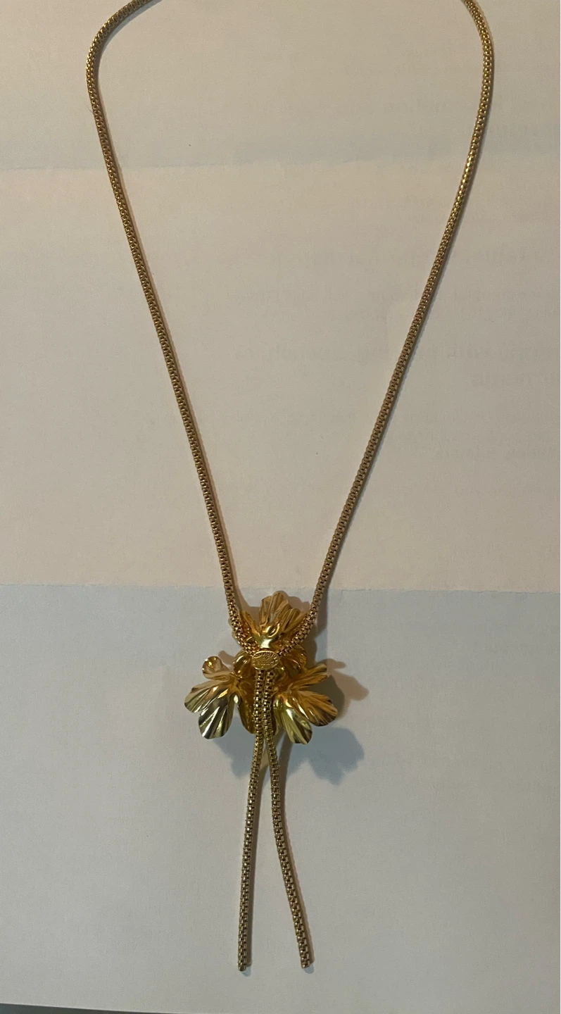 Vintage Gold-plated CDior Necklace with Turquoise Accents - photo 5