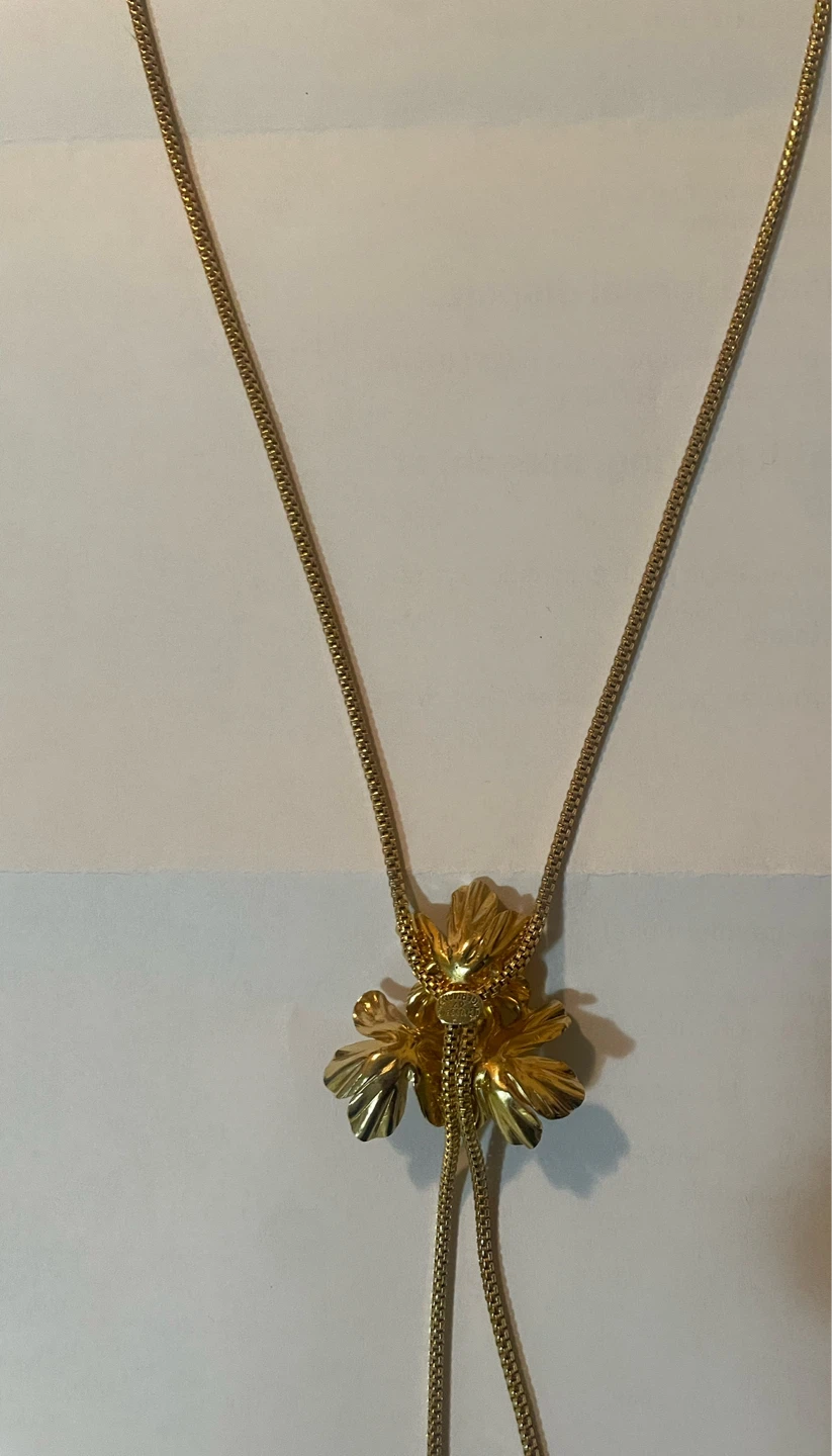 Vintage Gold-plated CDior Necklace with Turquoise Accents - photo 3