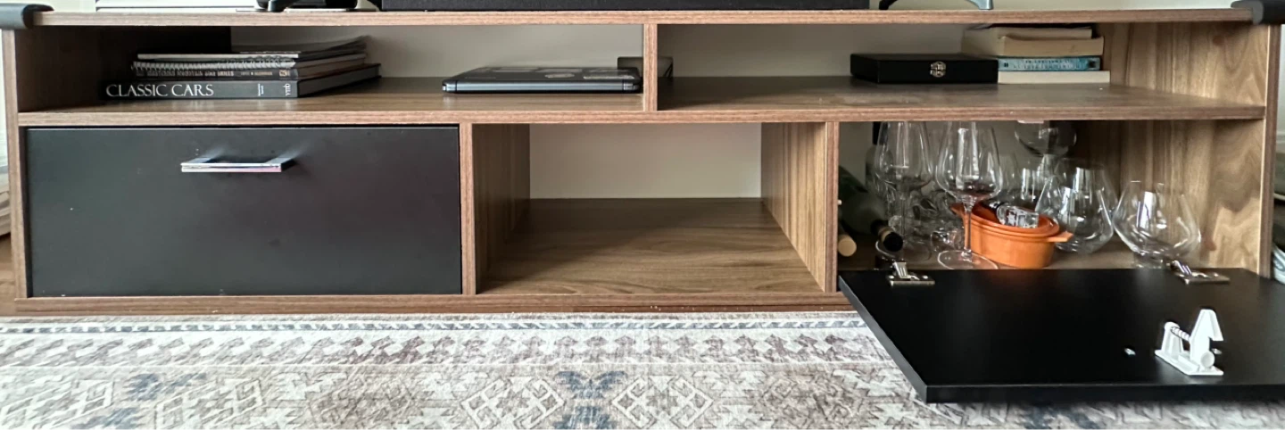 Brown TV Stand with Black Drawers - photo 3