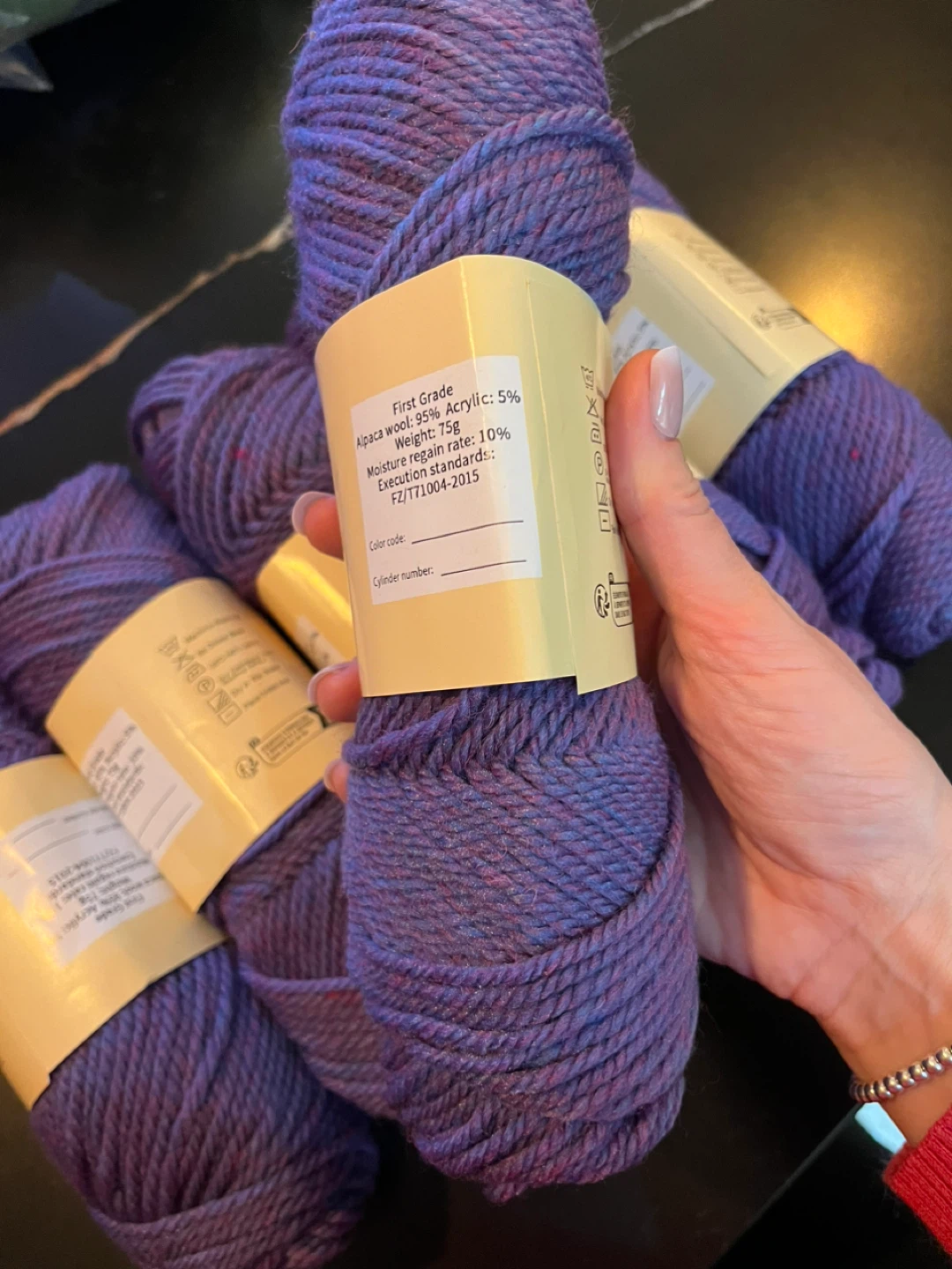 Purple Alpaca Wool Blend Yarn - 5 Balls - photo 2