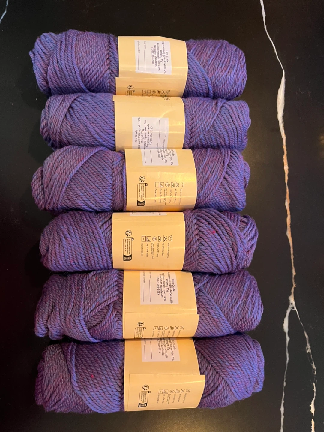 Purple Alpaca Wool Blend Yarn - 5 Balls