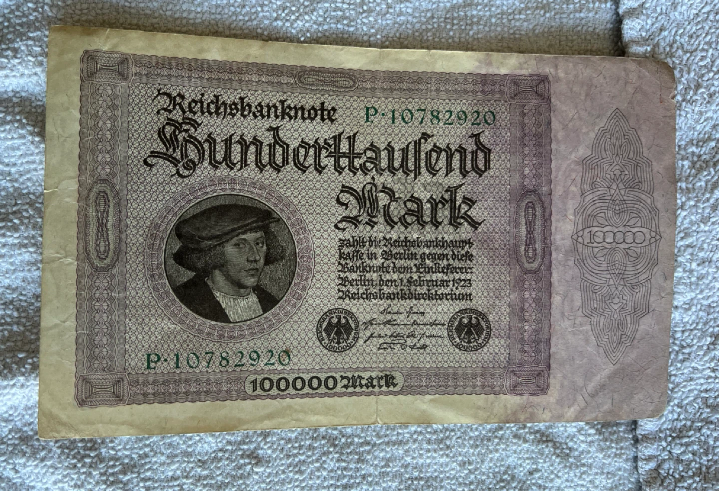 1923 German 100000 Mark