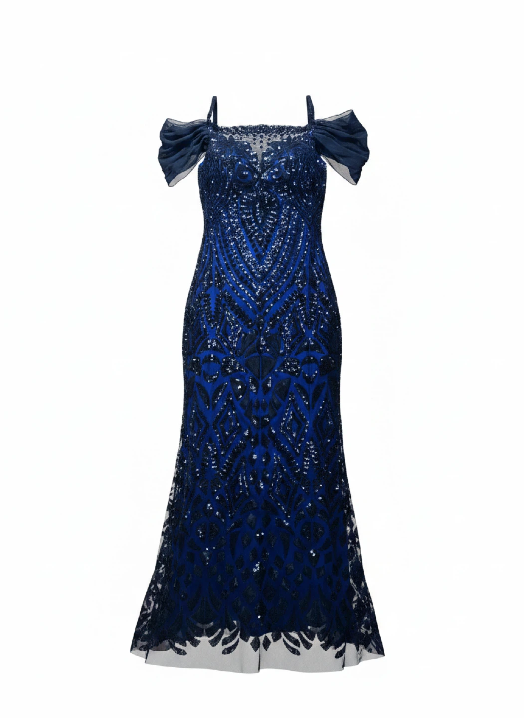 Sequin Off-the-Shoulder Evening Gown - photo 2