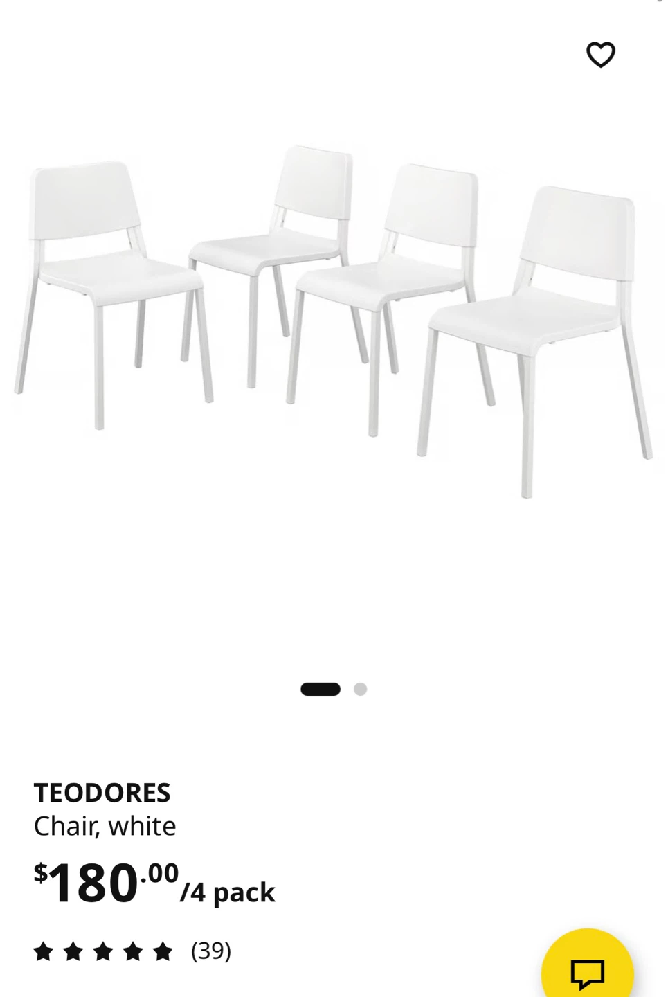 Set of 3 White IKEA Stackable Chairs