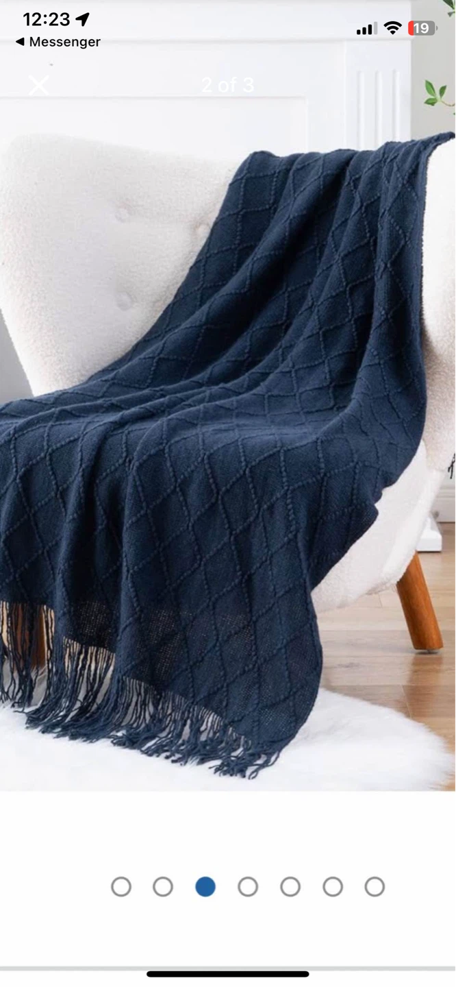 Hand Knitted Throw Blanket - Red - photo 2