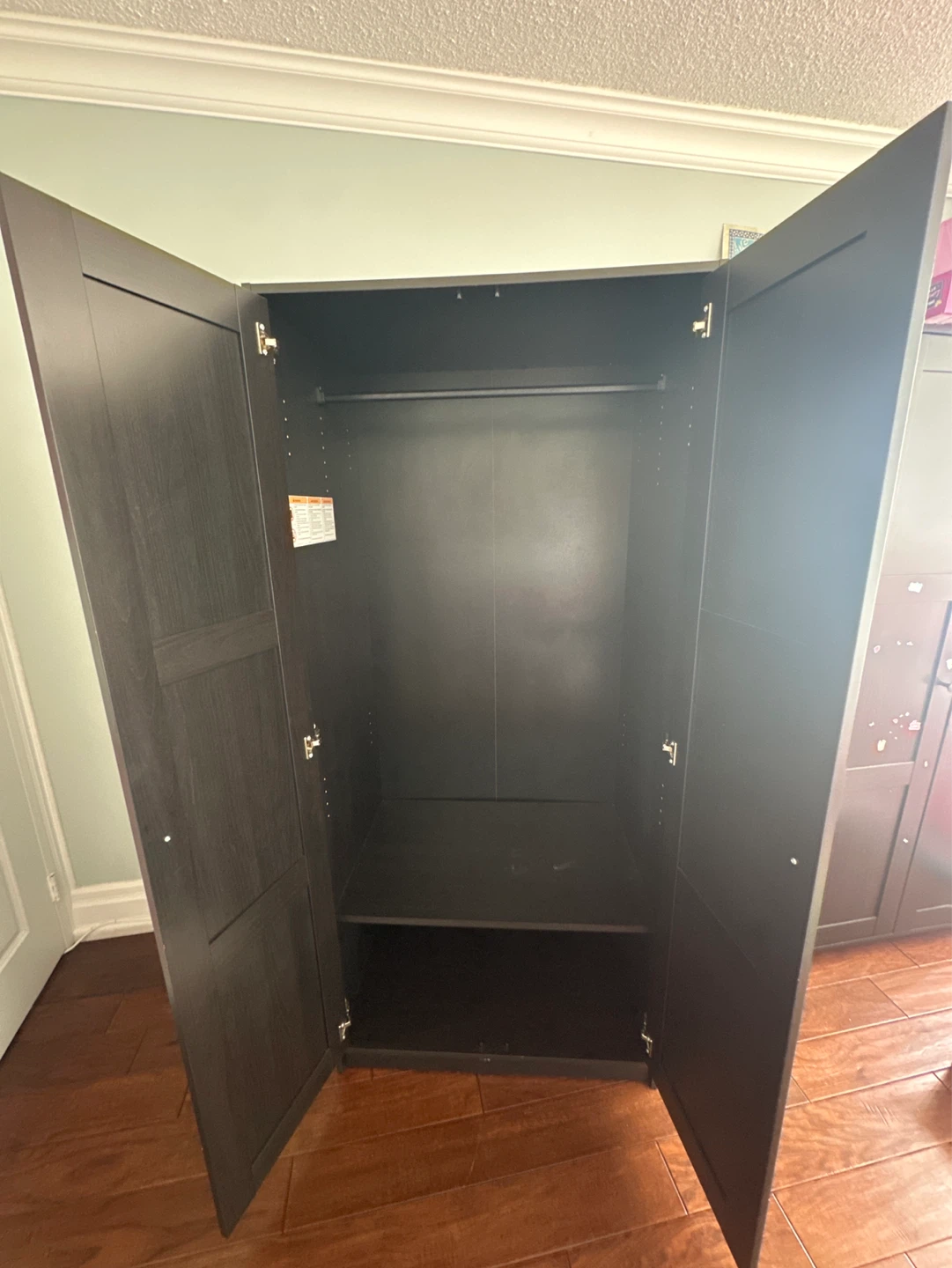 Dark Brown Double Door Wardrobe with Hanging Rail - photo 5