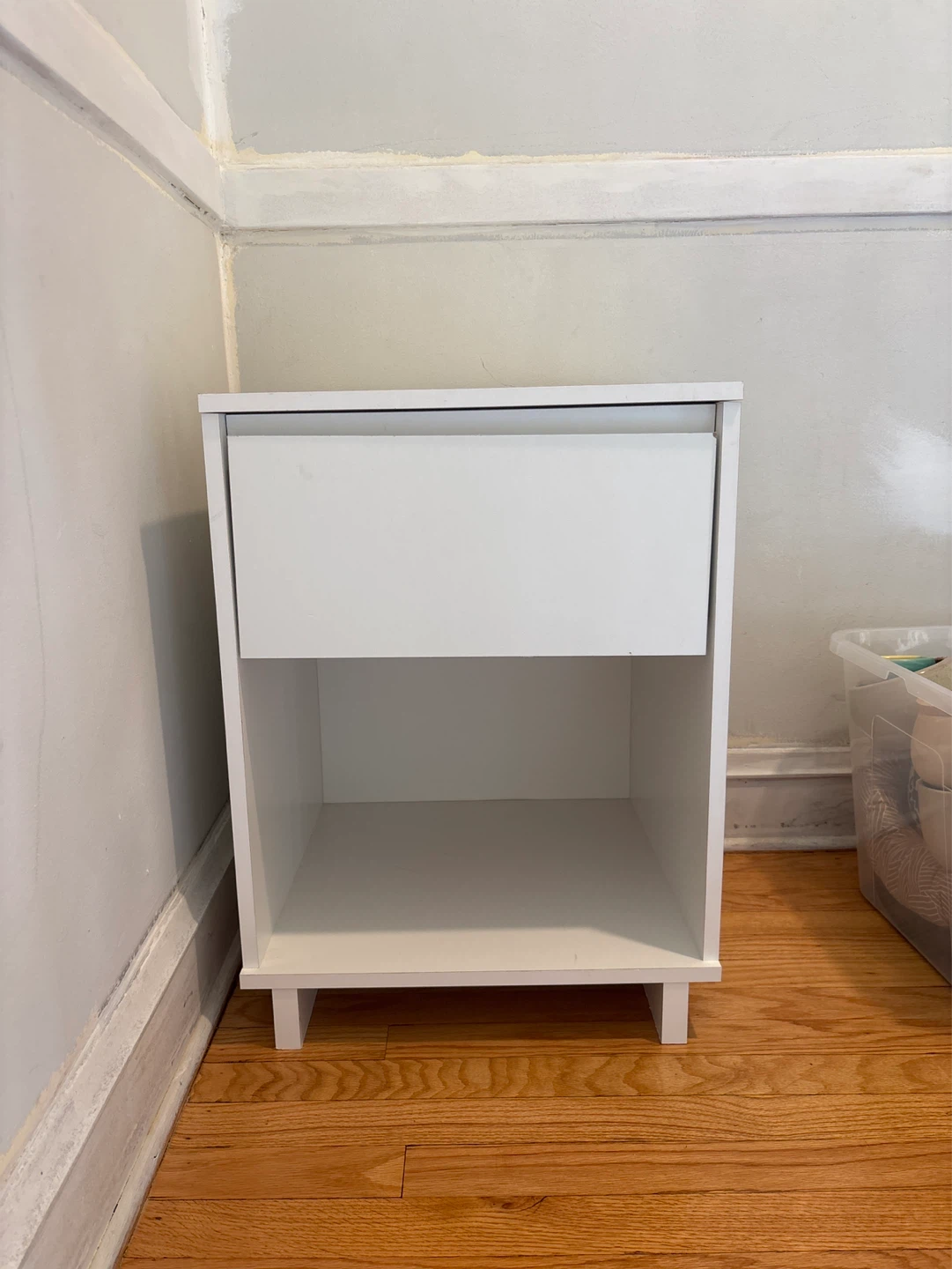 White Nightstand with Drawer