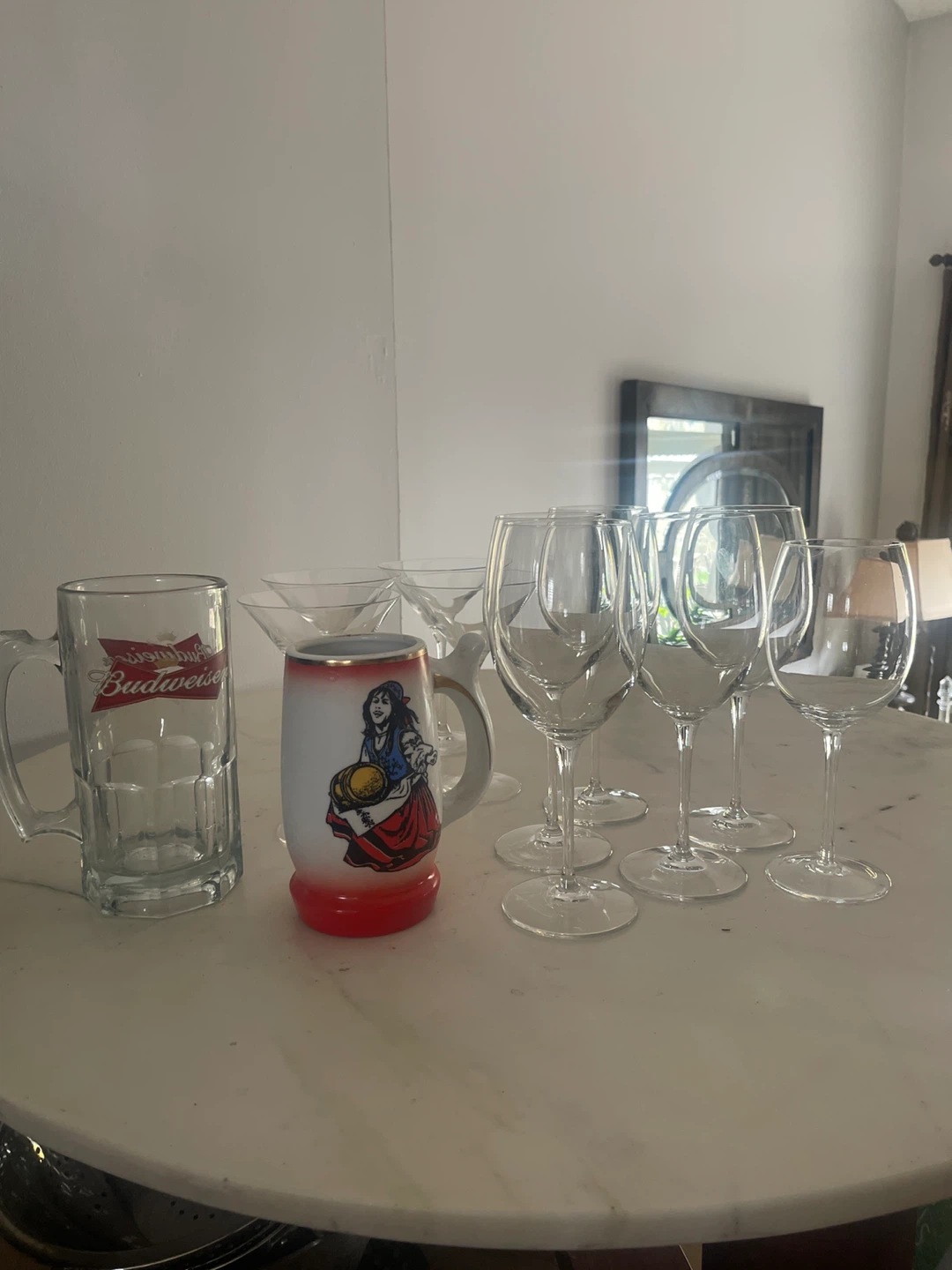 Budweiser Beer Mug and Wine Glasses Set