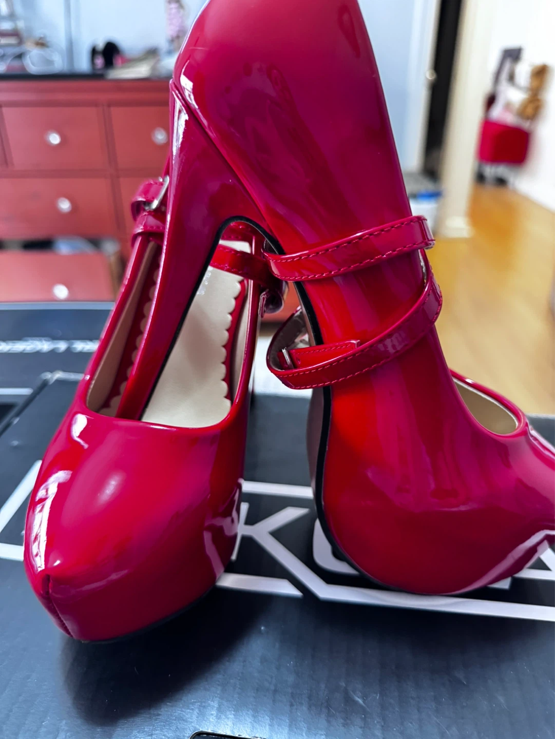 Red Patent Mary Jane Heels Size 7
