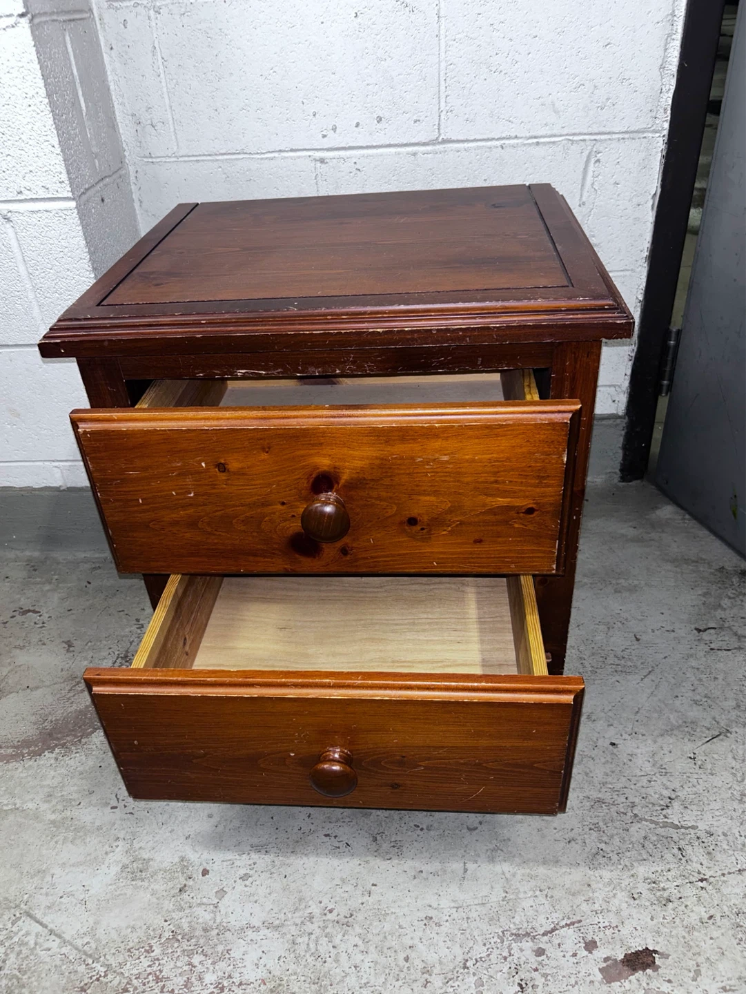 Wooden Two-Drawer Nightstand - photo 2